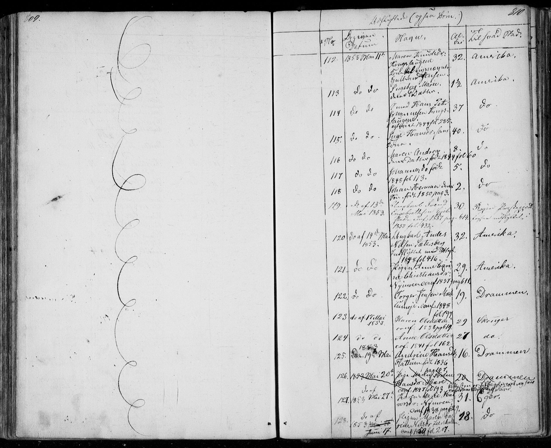 Modum kirkebøker, AV/SAKO-A-234/F/Fa/L0008: Parish register (official) no. 8, 1851-1859, p. 809-810