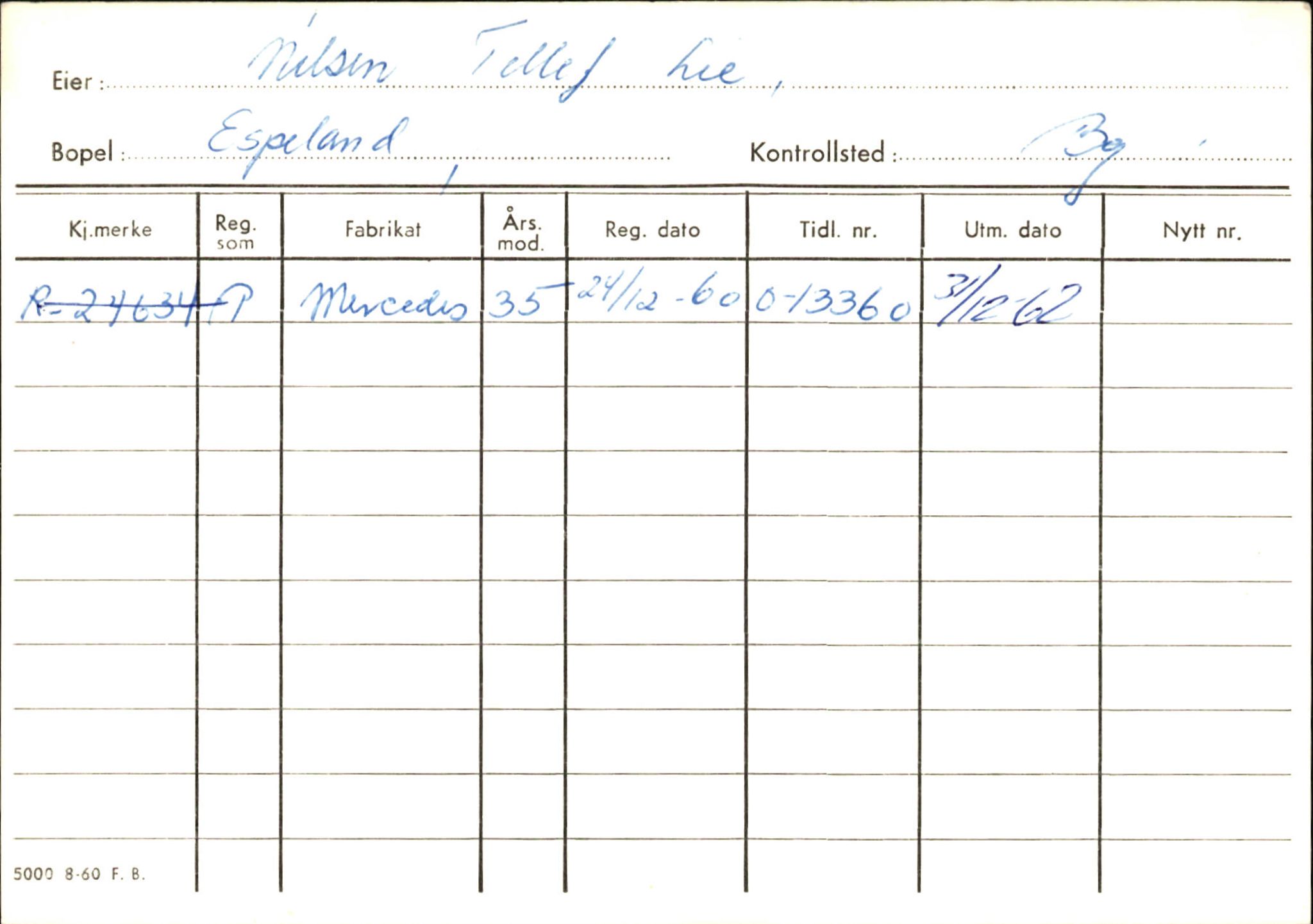 Statens vegvesen, Hordaland vegkontor, SAB/A-5201/2/Ha/L0040: R-eierkort N, 1920-1971, p. 2