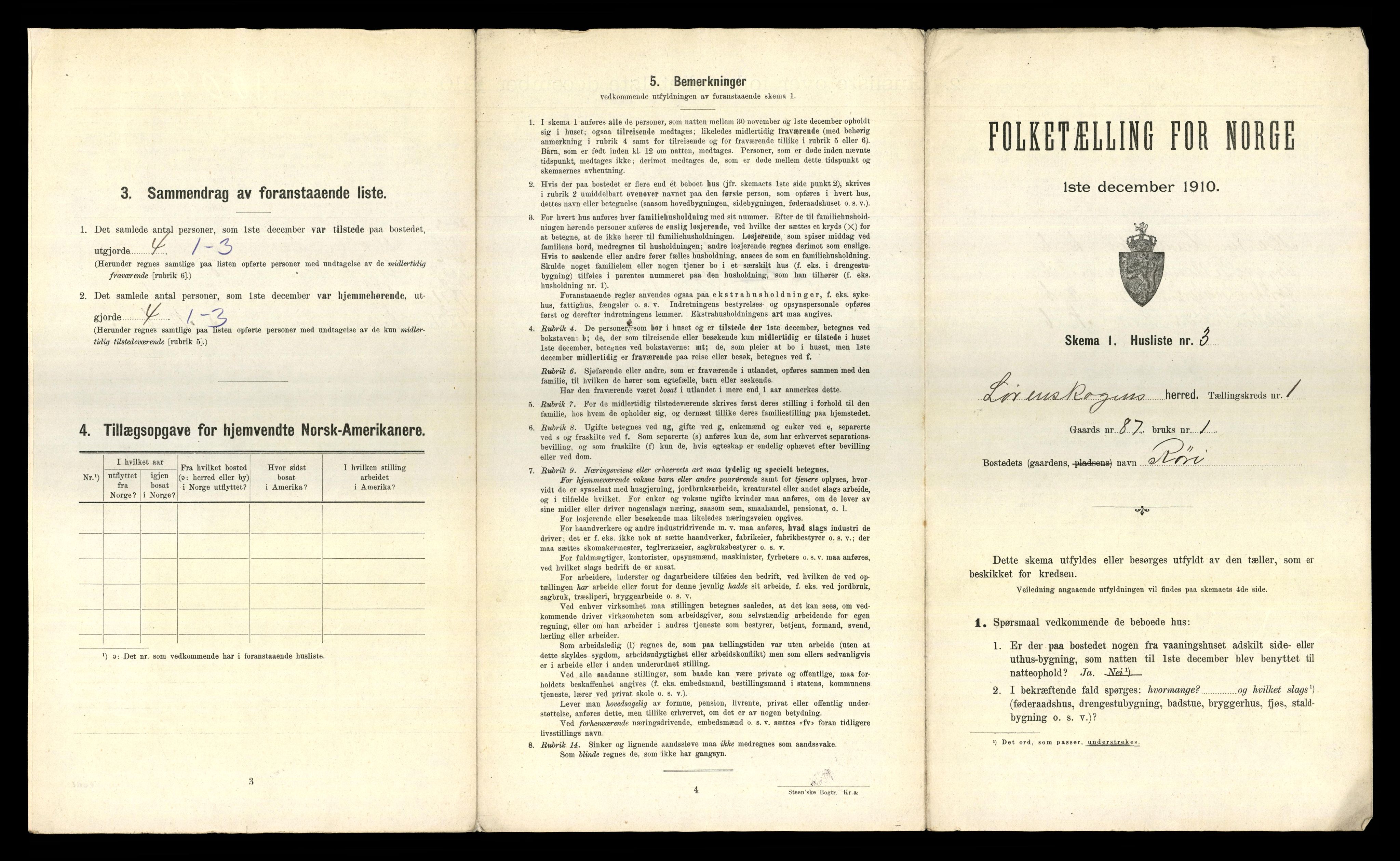 RA, 1910 census for Lørenskog, 1910, p. 22