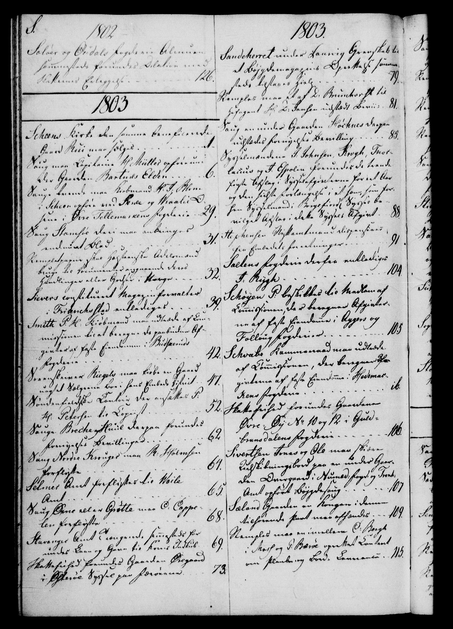 Rentekammeret, Kammerkanselliet, RA/EA-3111/G/Gf/Gfb/L0016: Register til norske relasjons- og resolusjonsprotokoller (merket RK 52.111), 1801-1814, p. 149