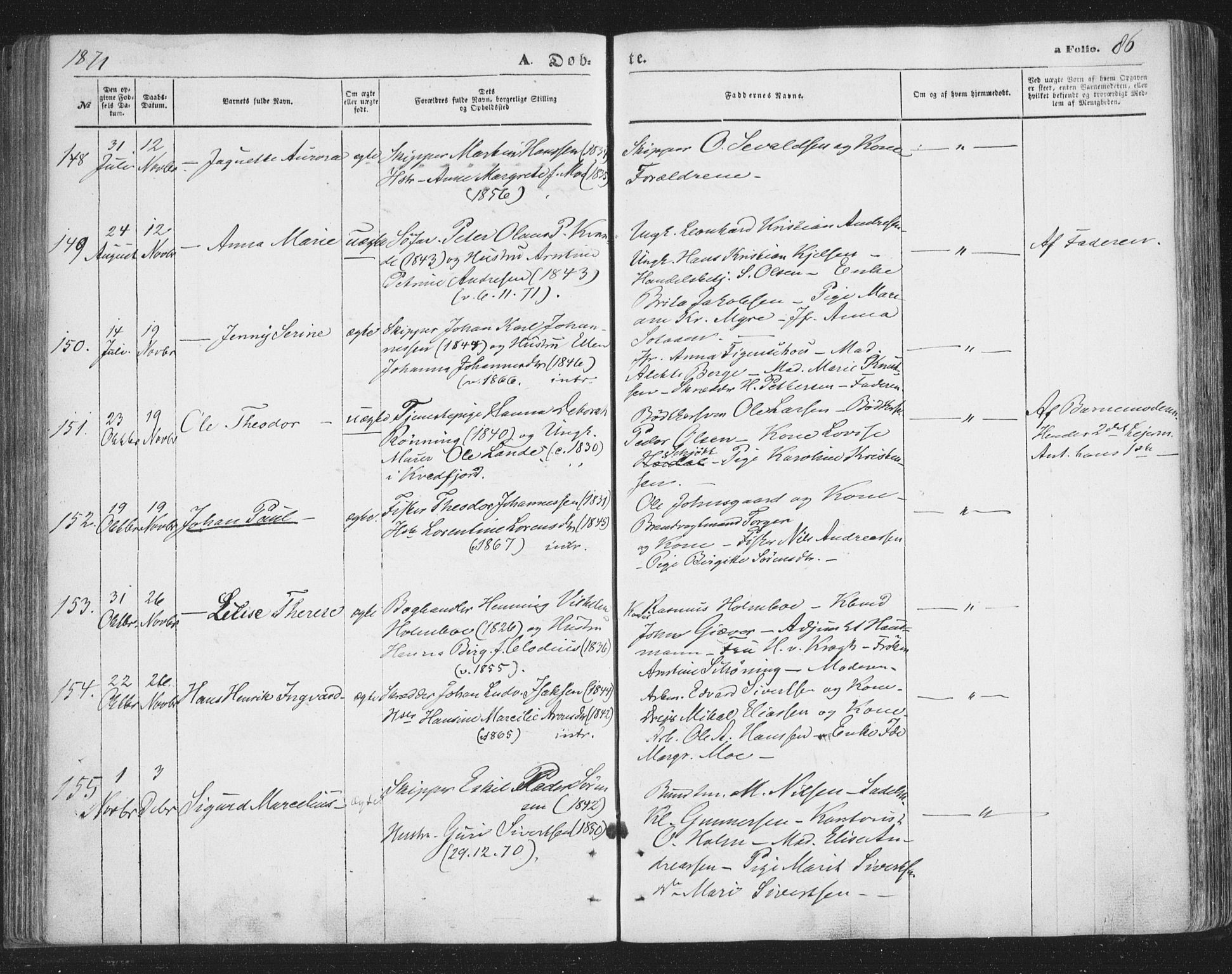 Tromsø sokneprestkontor/stiftsprosti/domprosti, SATØ/S-1343/G/Ga/L0012kirke: Parish register (official) no. 12, 1865-1871, p. 86