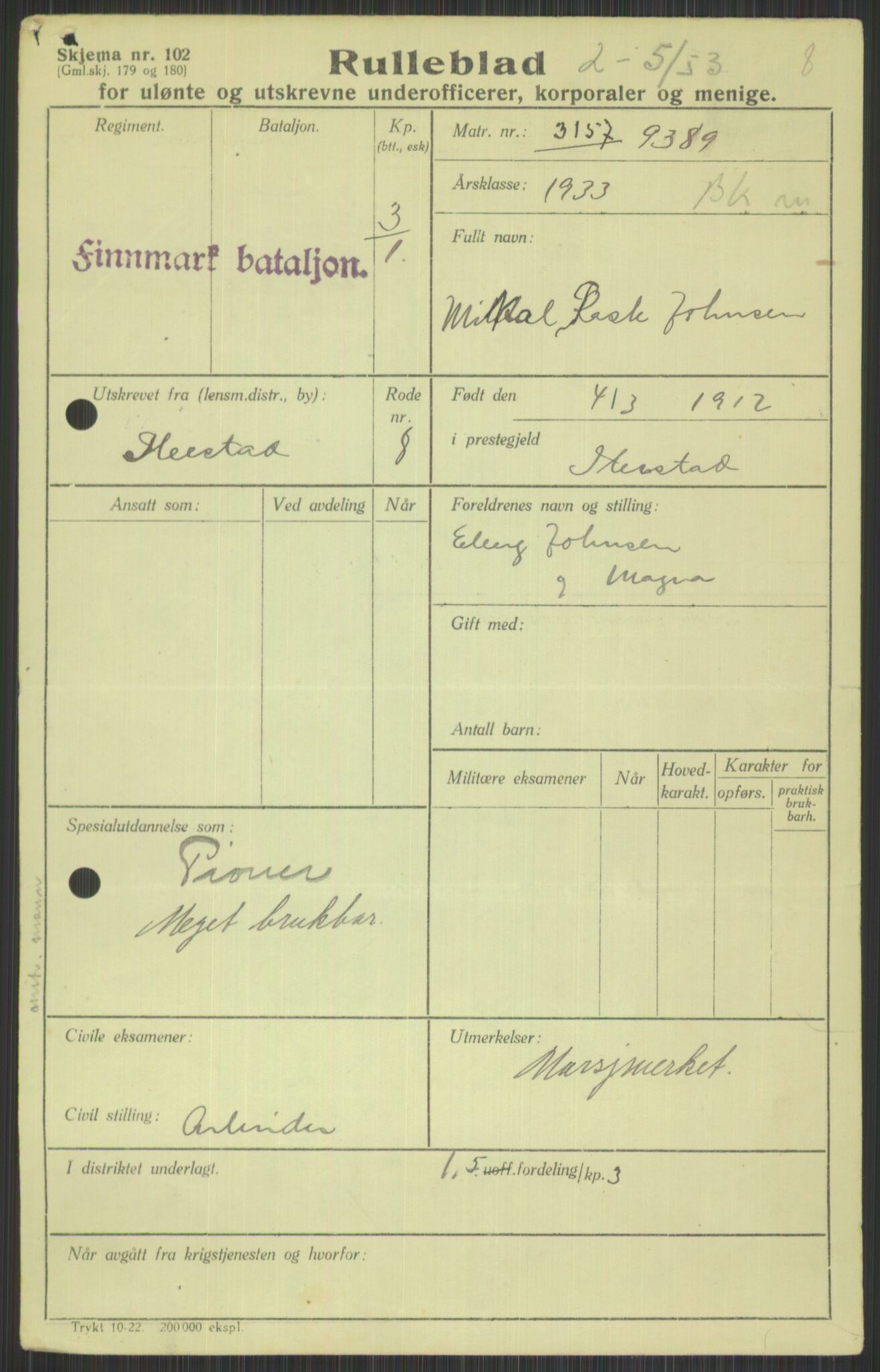 Forsvaret, Varanger bataljon, AV/RA-RAFA-2258/1/D/L0440: Rulleblad for fødte 1892-1912, 1892-1912, p. 1639