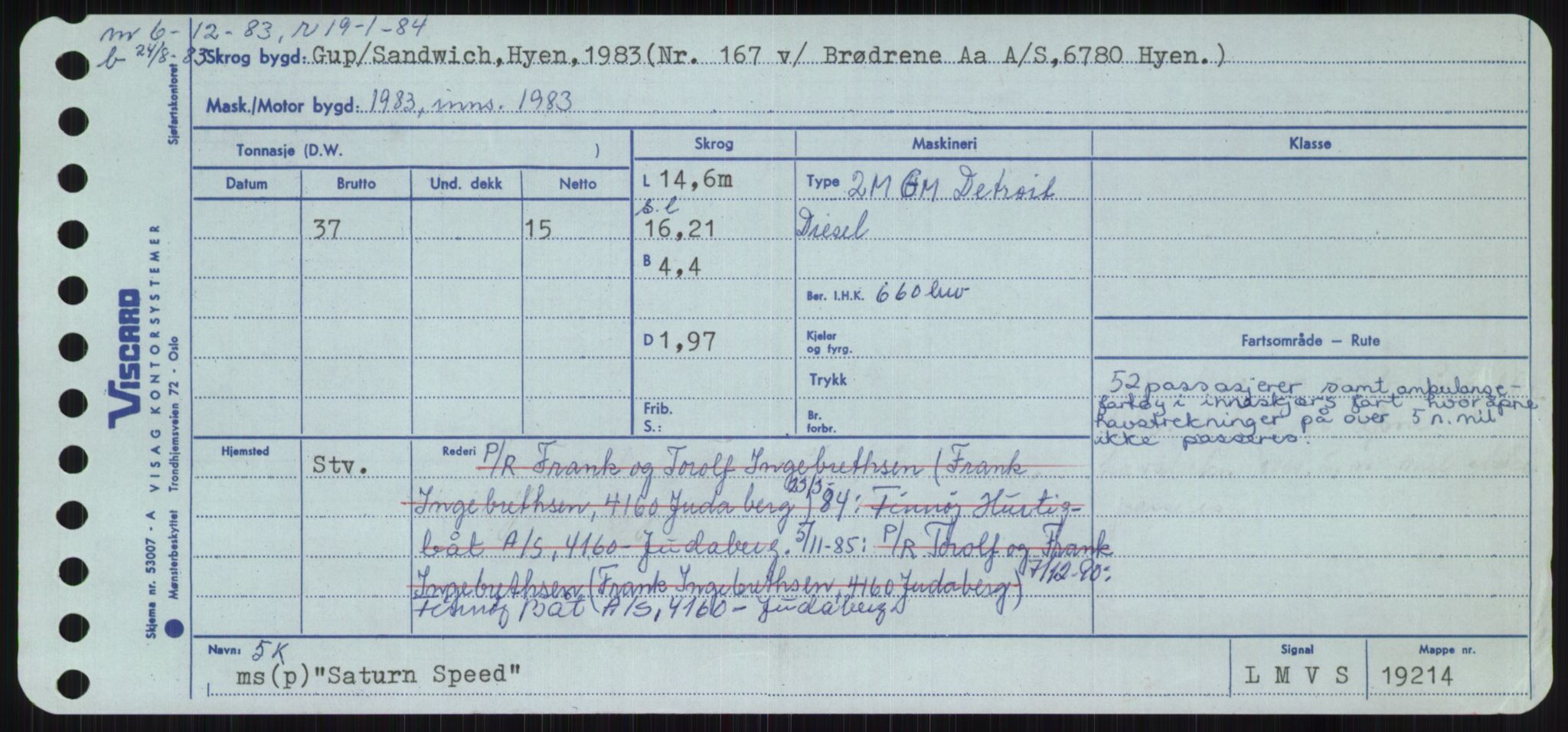 Sjøfartsdirektoratet med forløpere, Skipsmålingen, RA/S-1627/H/Ha/L0005/0001: Fartøy, S-Sven / Fartøy, S-Skji, p. 193