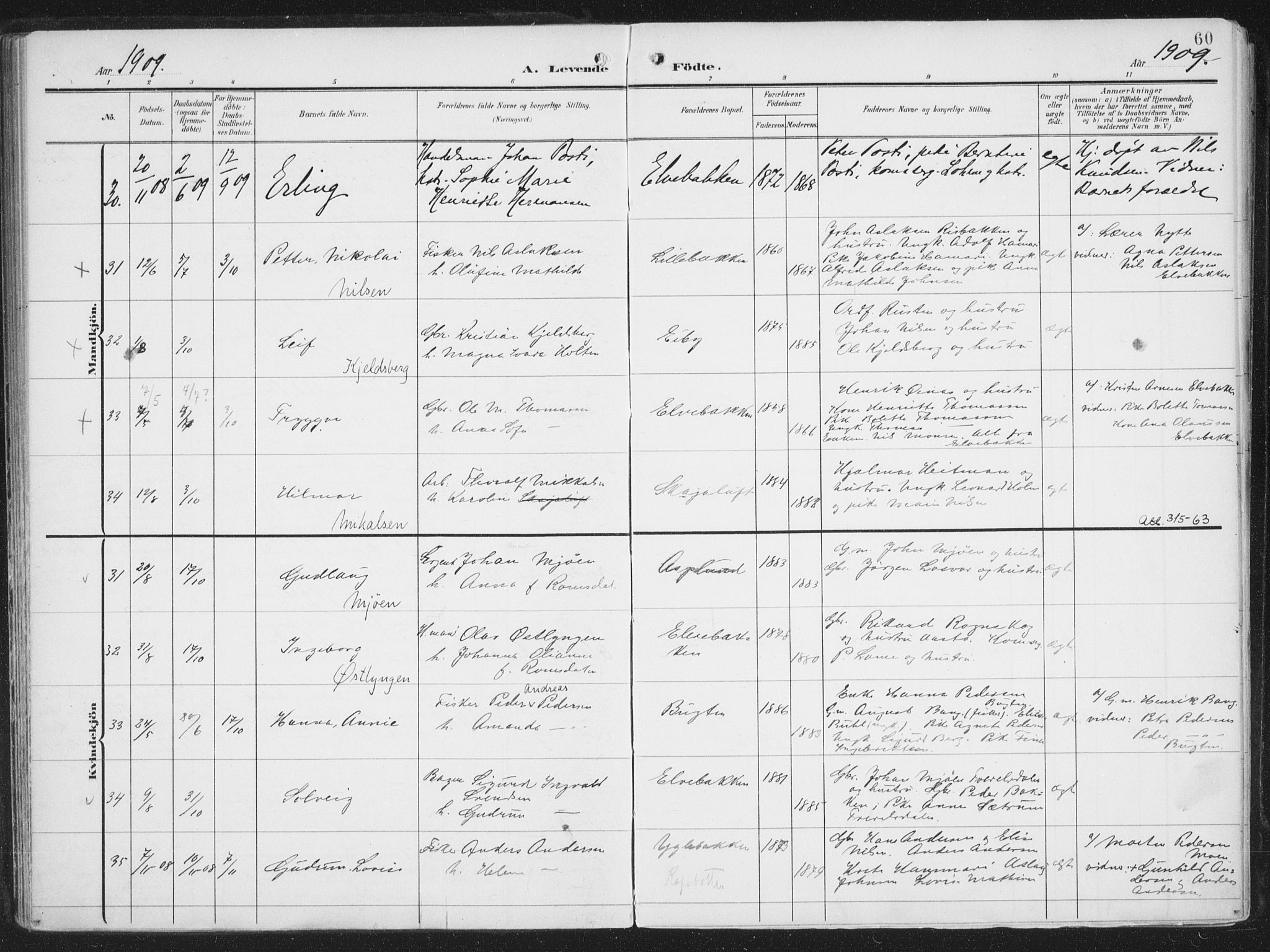 Alta sokneprestkontor, SATØ/S-1338/H/Ha/L0005.kirke: Parish register (official) no. 5, 1904-1918, p. 60