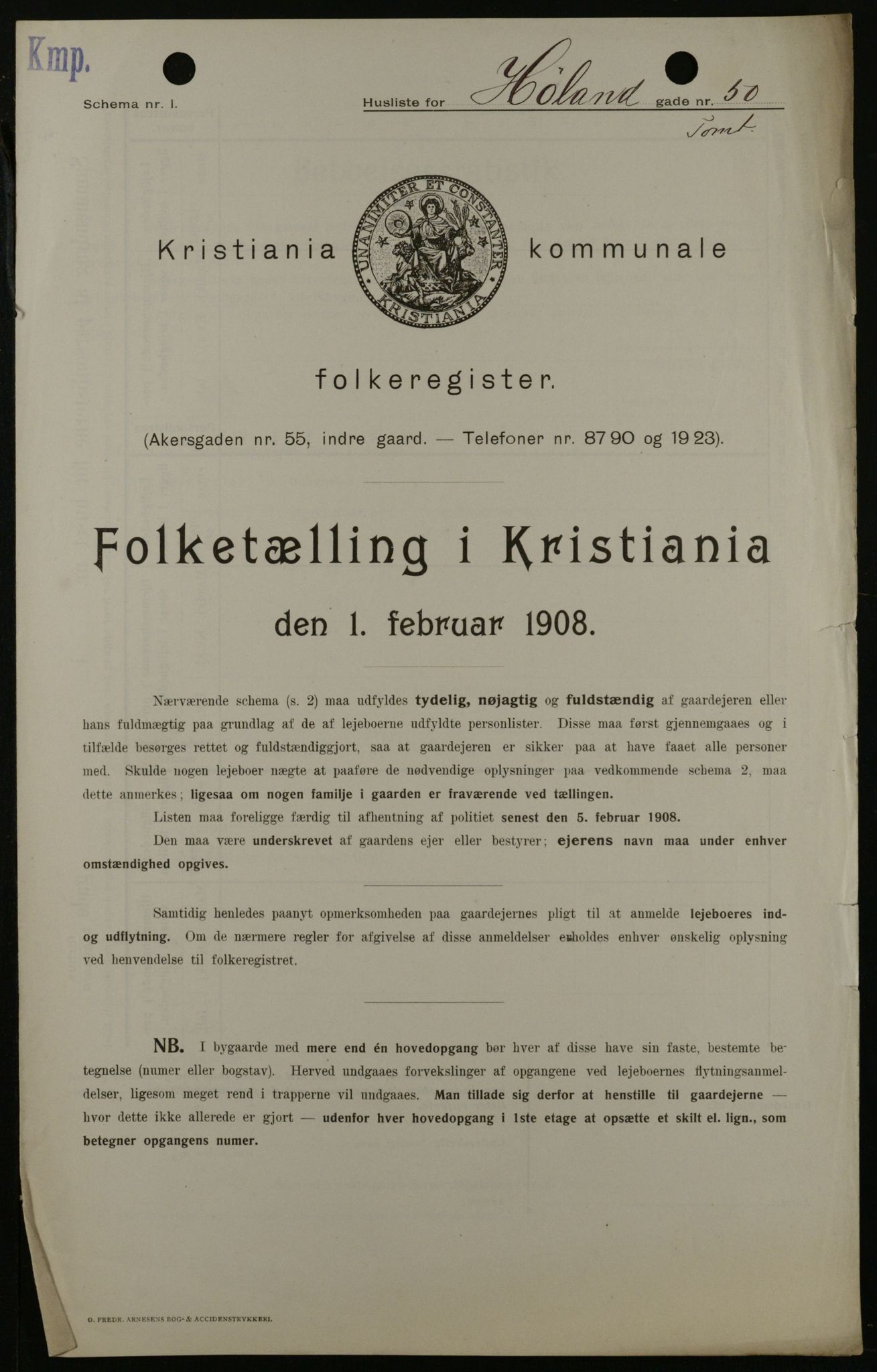 OBA, Municipal Census 1908 for Kristiania, 1908, p. 38378