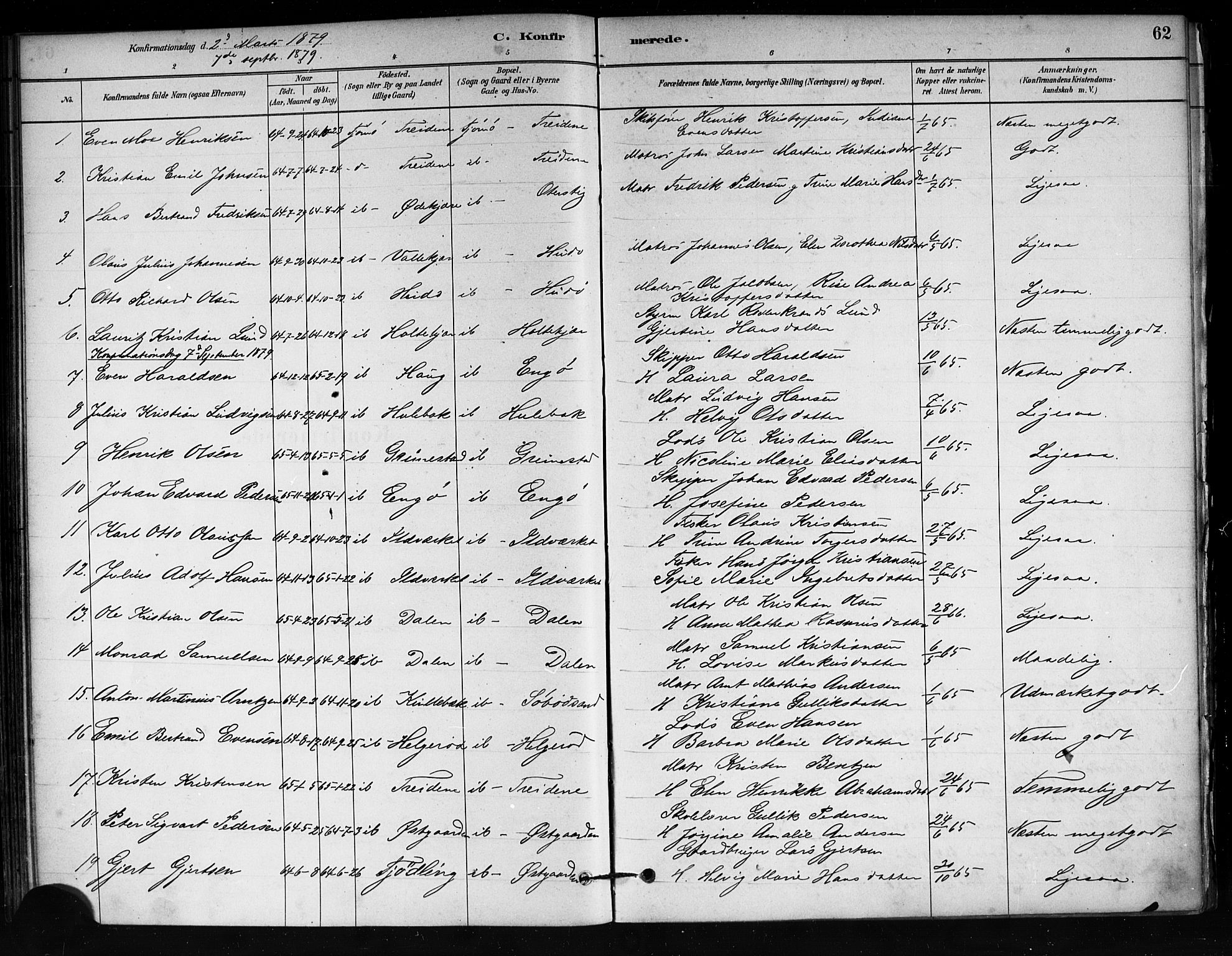 Tjøme kirkebøker, SAKO/A-328/F/Fa/L0001: Parish register (official) no. 1, 1879-1890, p. 62