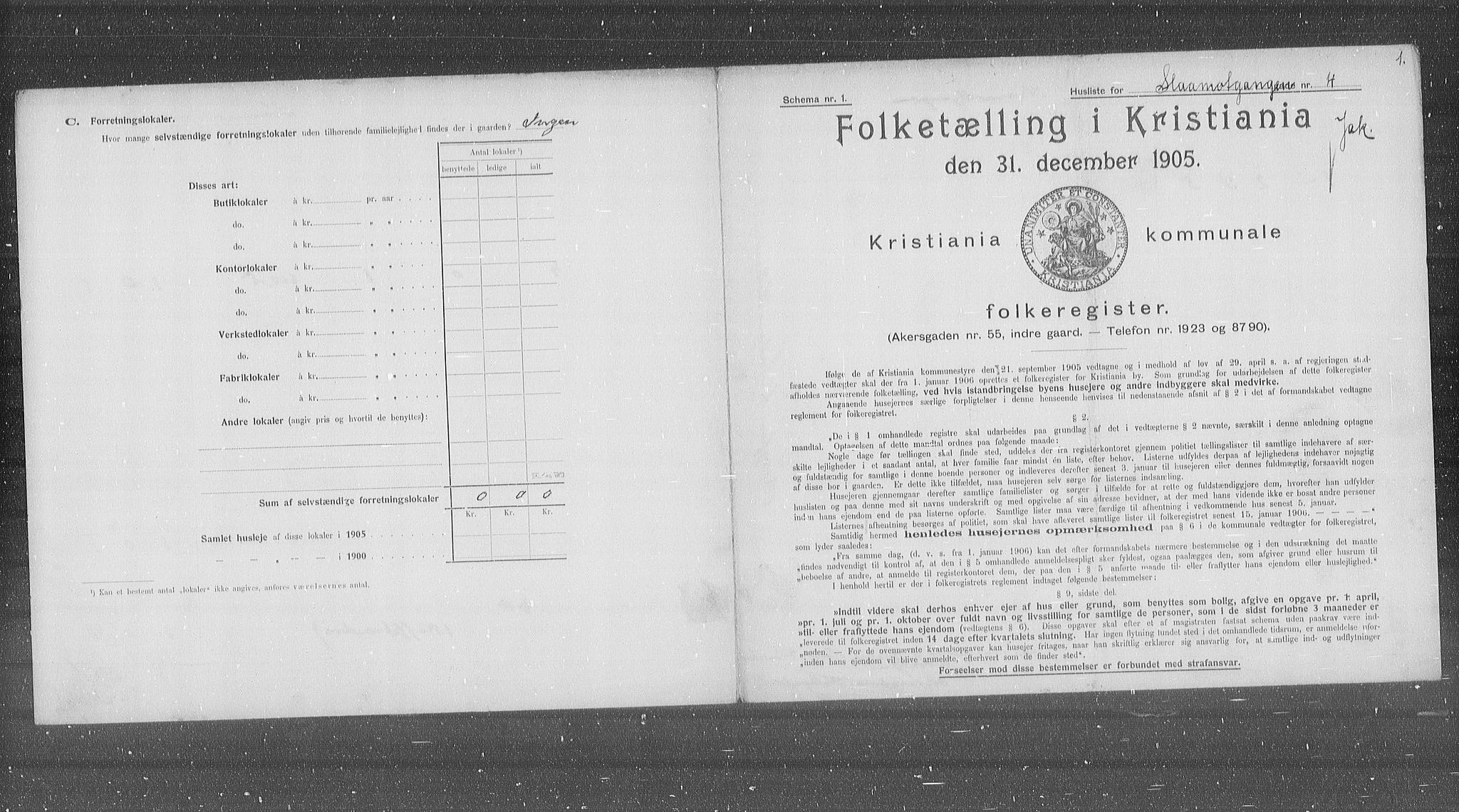 OBA, Municipal Census 1905 for Kristiania, 1905, p. 50297