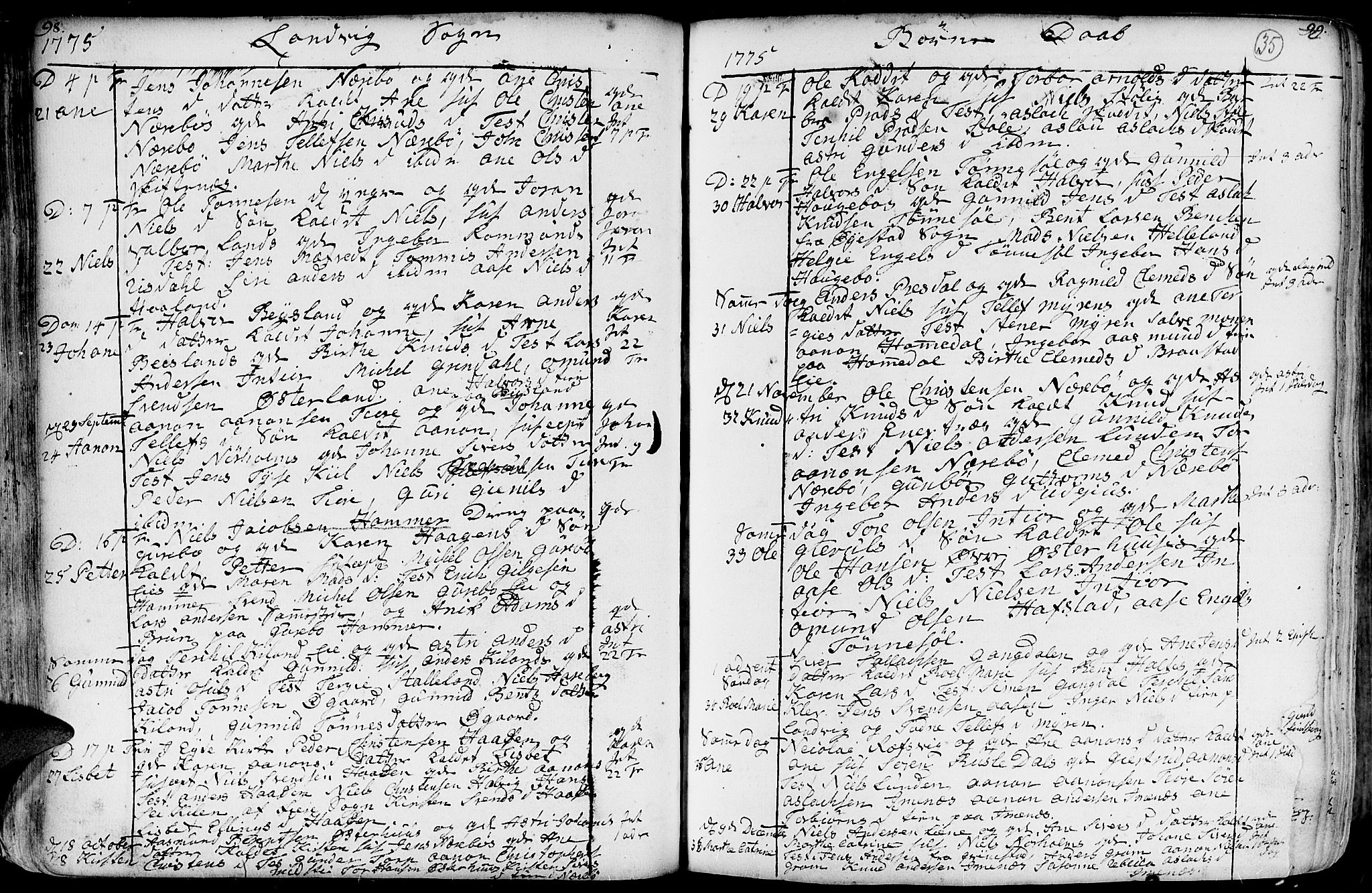 Hommedal sokneprestkontor, AV/SAK-1111-0023/F/Fa/Fab/L0002: Parish register (official) no. A 2 /1, 1741-1848, p. 35