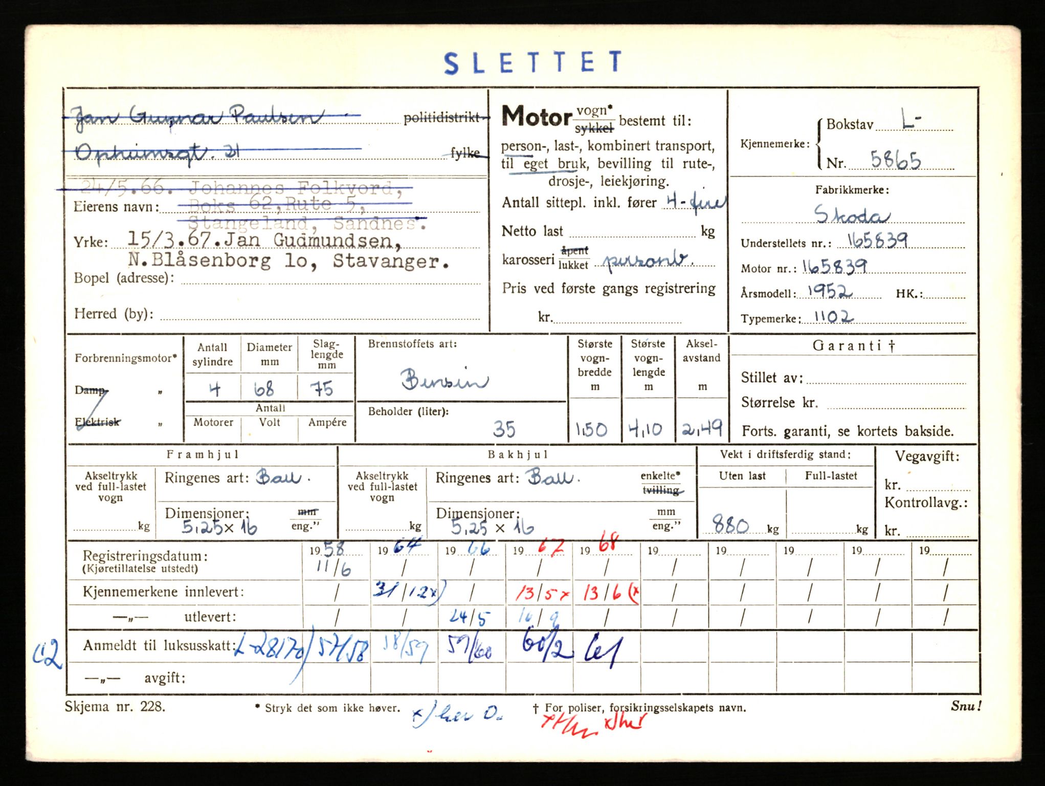 Stavanger trafikkstasjon, AV/SAST-A-101942/0/F/L0015: L-5500 - L-5949, 1930-1971, p. 1629