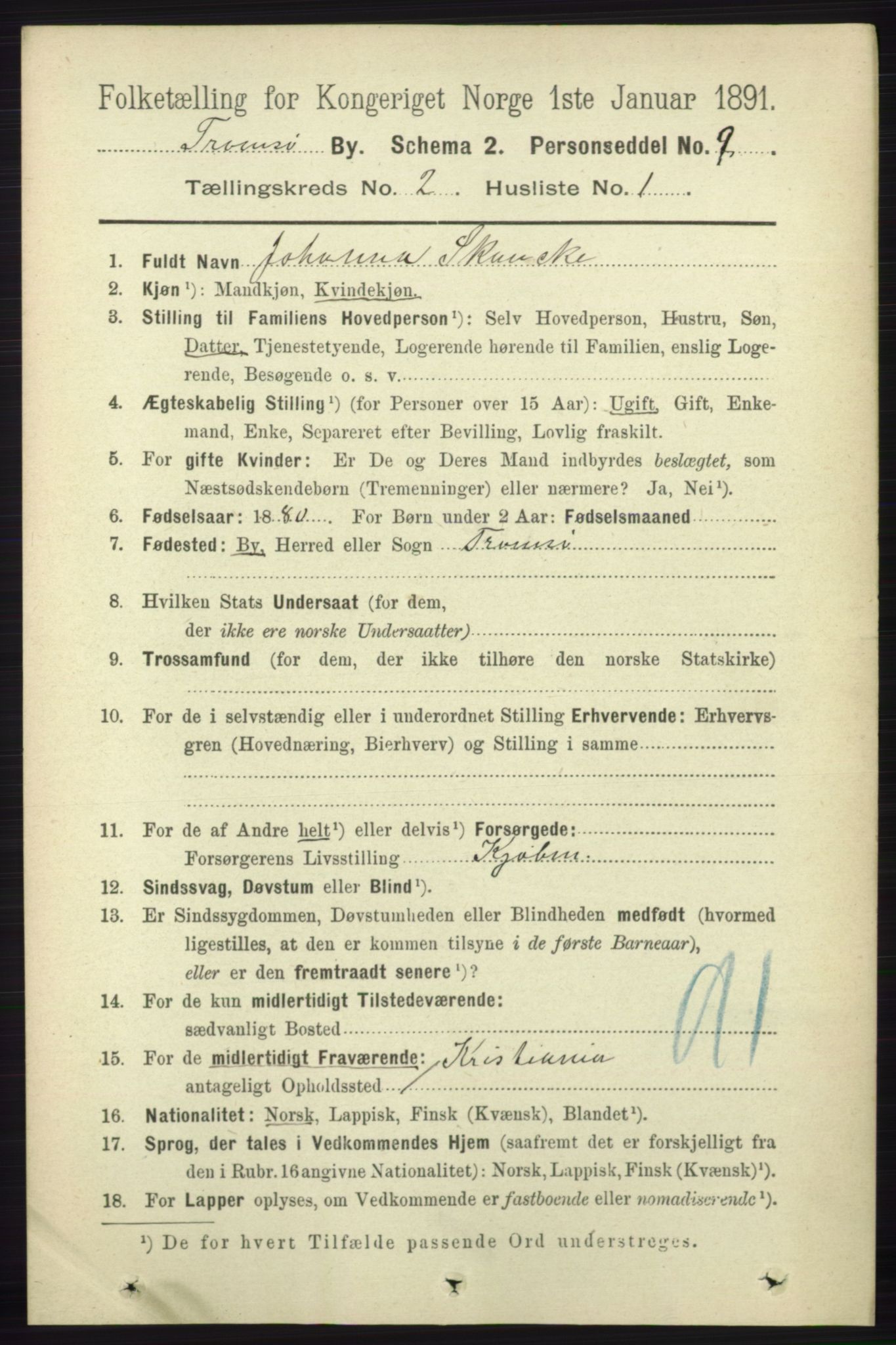 RA, 1891 census for 1902 Tromsø, 1891, p. 1828