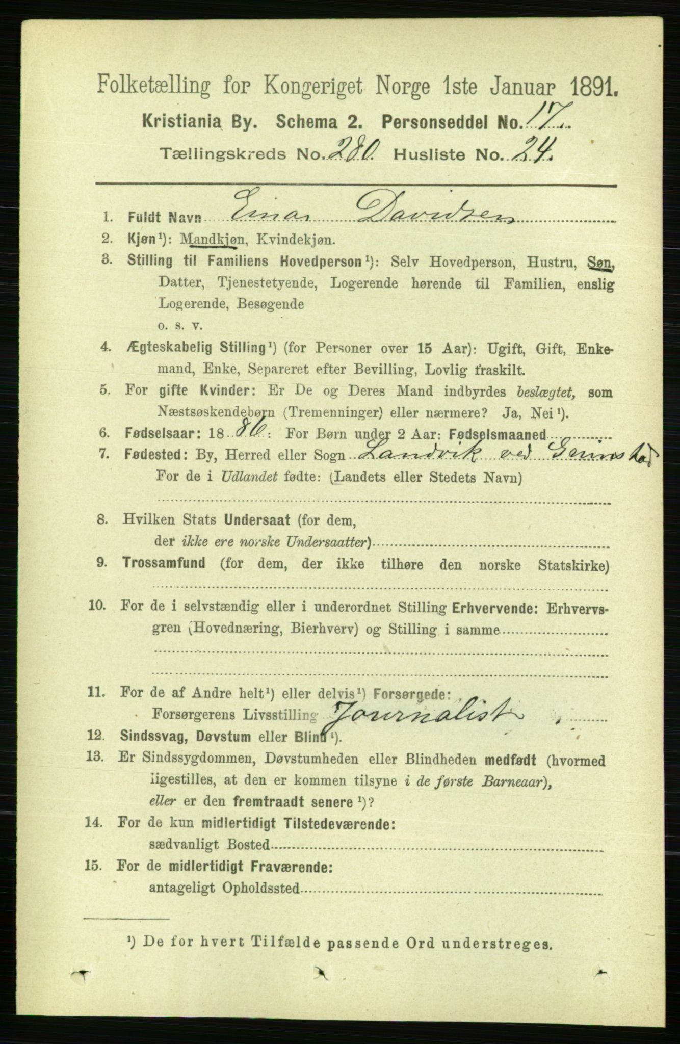 RA, 1891 census for 0301 Kristiania, 1891, p. 170716