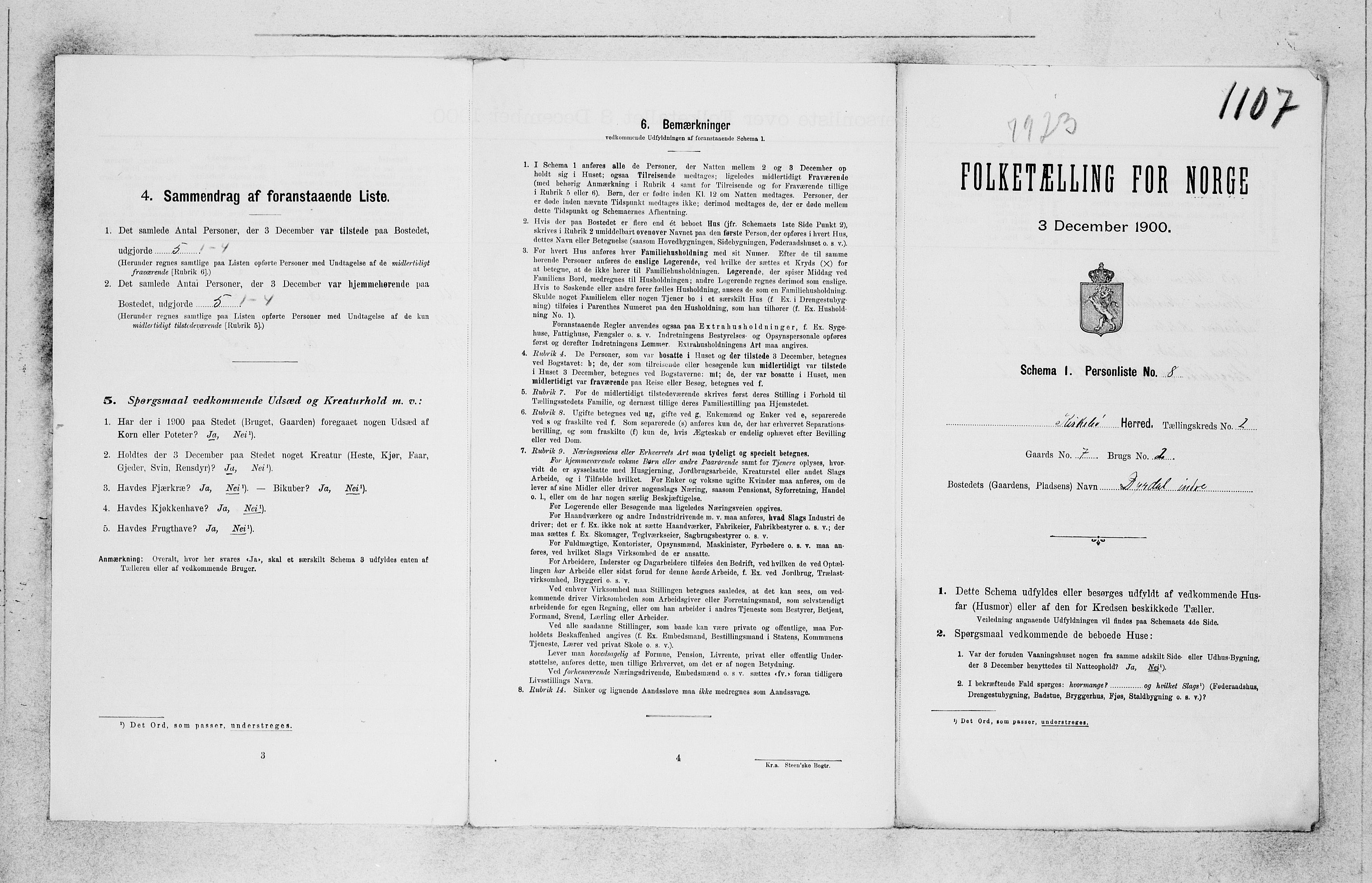 SAB, 1900 census for Kyrkjebø, 1900, p. 18