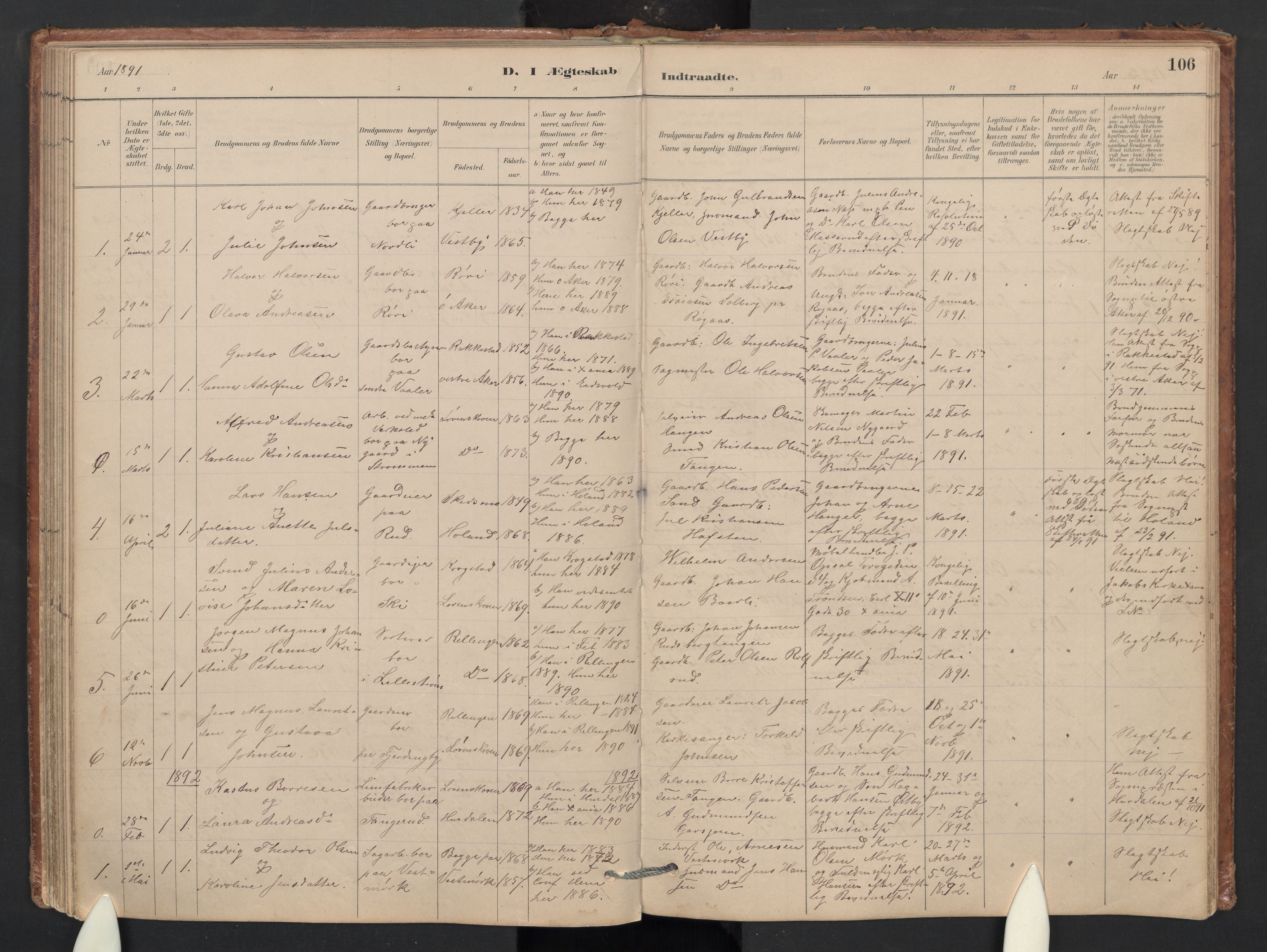 Skedsmo prestekontor Kirkebøker, AV/SAO-A-10033a/G/Gb/L0001: Parish register (copy) no. II 1, 1883-1903, p. 106