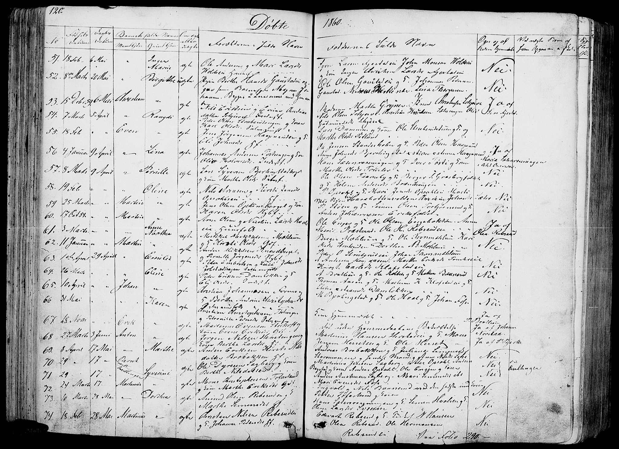 Romedal prestekontor, AV/SAH-PREST-004/L/L0009: Parish register (copy) no. 9, 1846-1866, p. 120