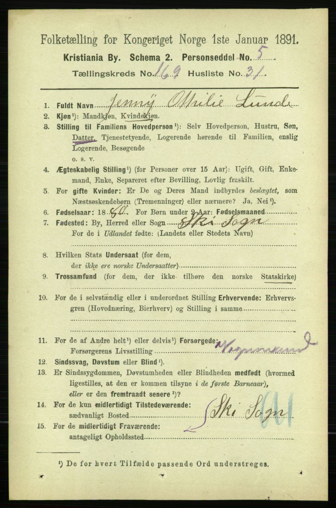 RA, 1891 census for 0301 Kristiania, 1891, p. 99291