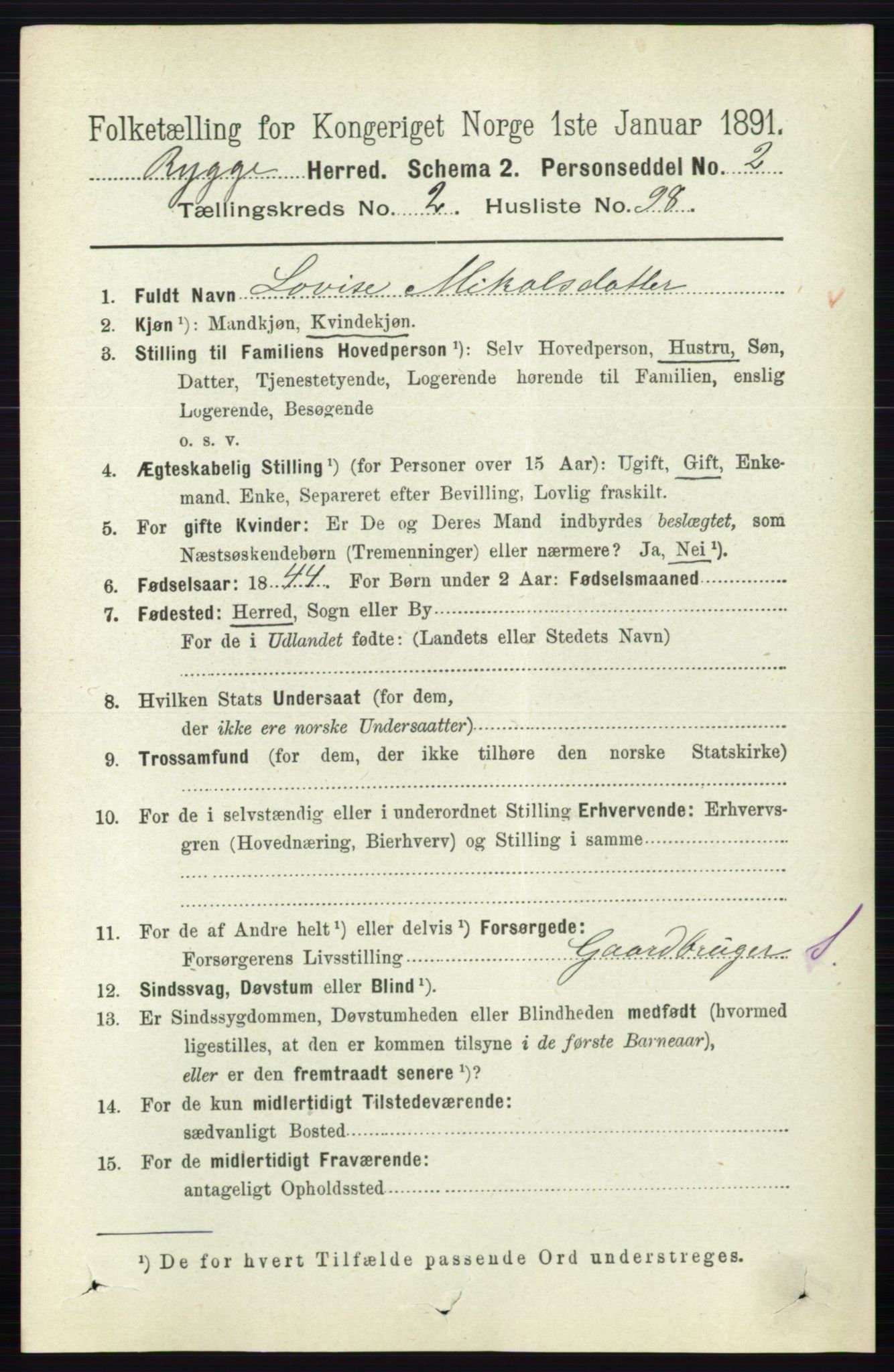 RA, 1891 census for 0136 Rygge, 1891, p. 1577