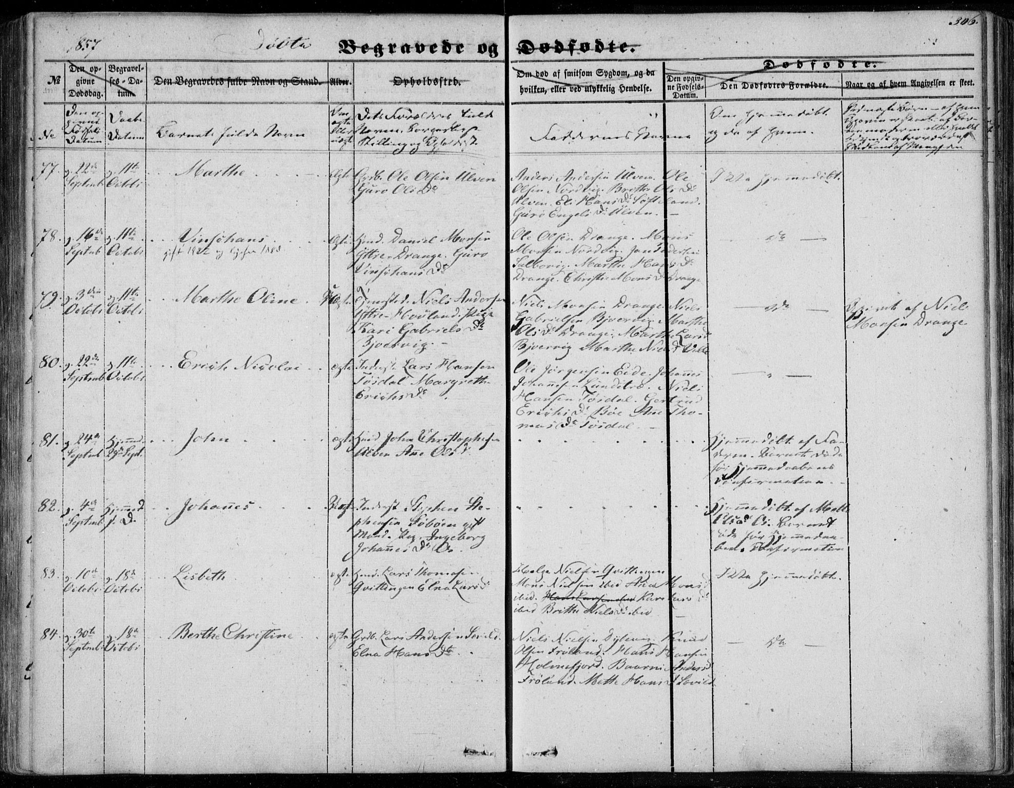 Os sokneprestembete, SAB/A-99929: Parish register (official) no. A 16, 1851-1859, p. 306