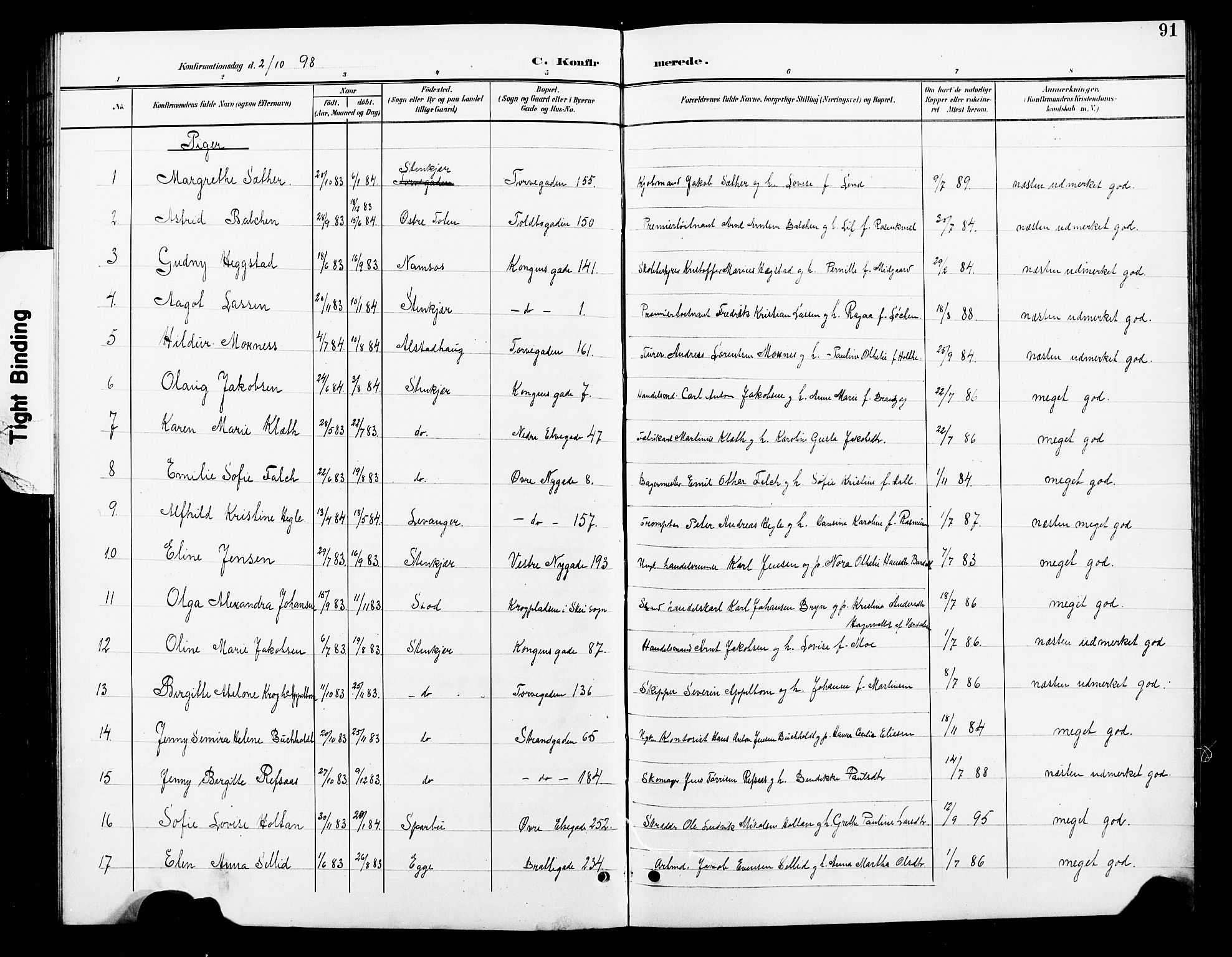 Ministerialprotokoller, klokkerbøker og fødselsregistre - Nord-Trøndelag, SAT/A-1458/739/L0375: Parish register (copy) no. 739C03, 1898-1908, p. 91