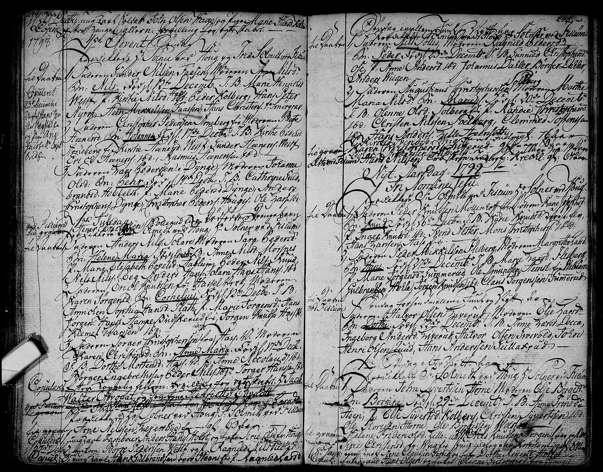 Eiker kirkebøker, AV/SAKO-A-4/F/Fa/L0009: Parish register (official) no. I 9, 1789-1806, p. 244-245