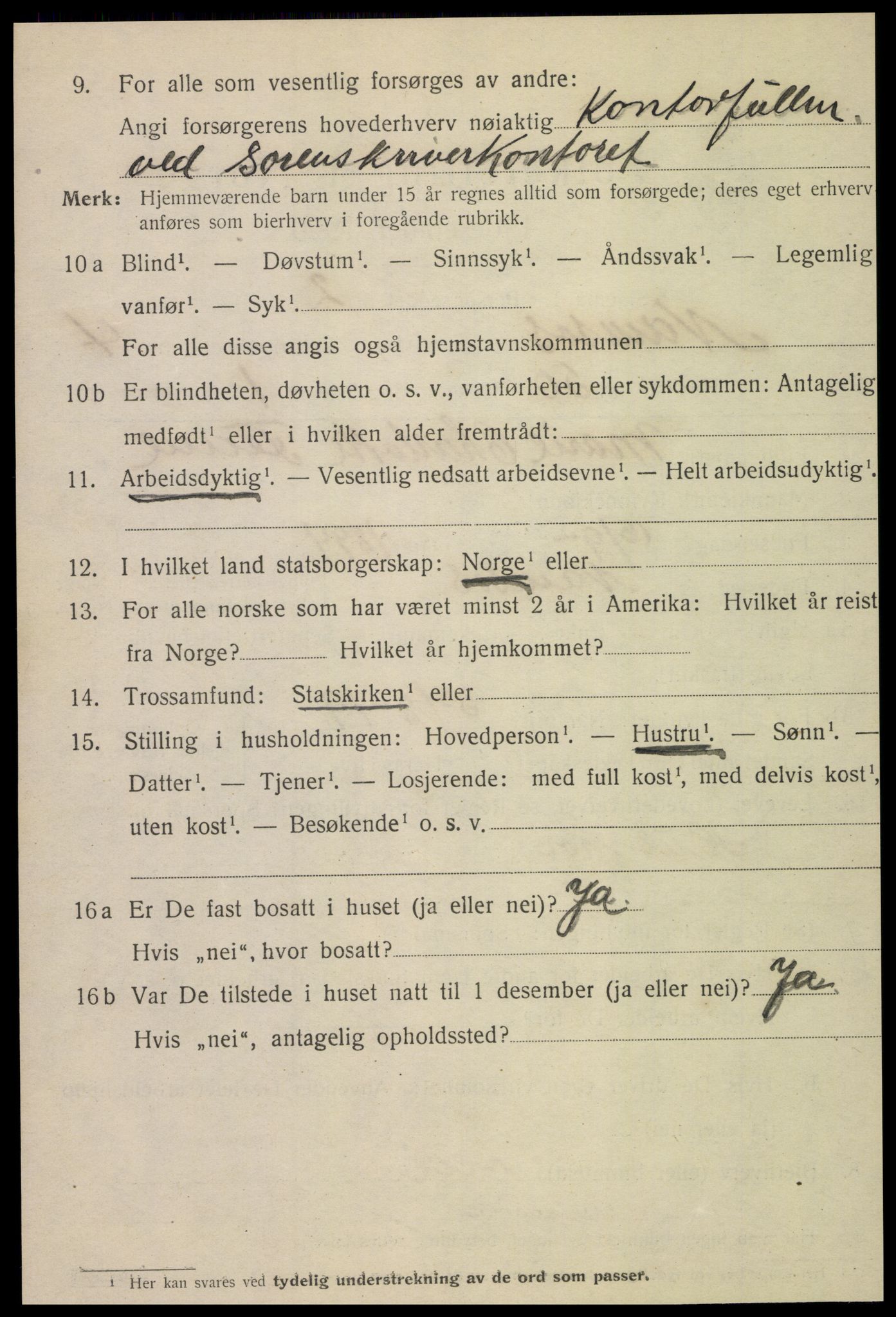 SAT, 1920 census for Namsos, 1920, p. 5626