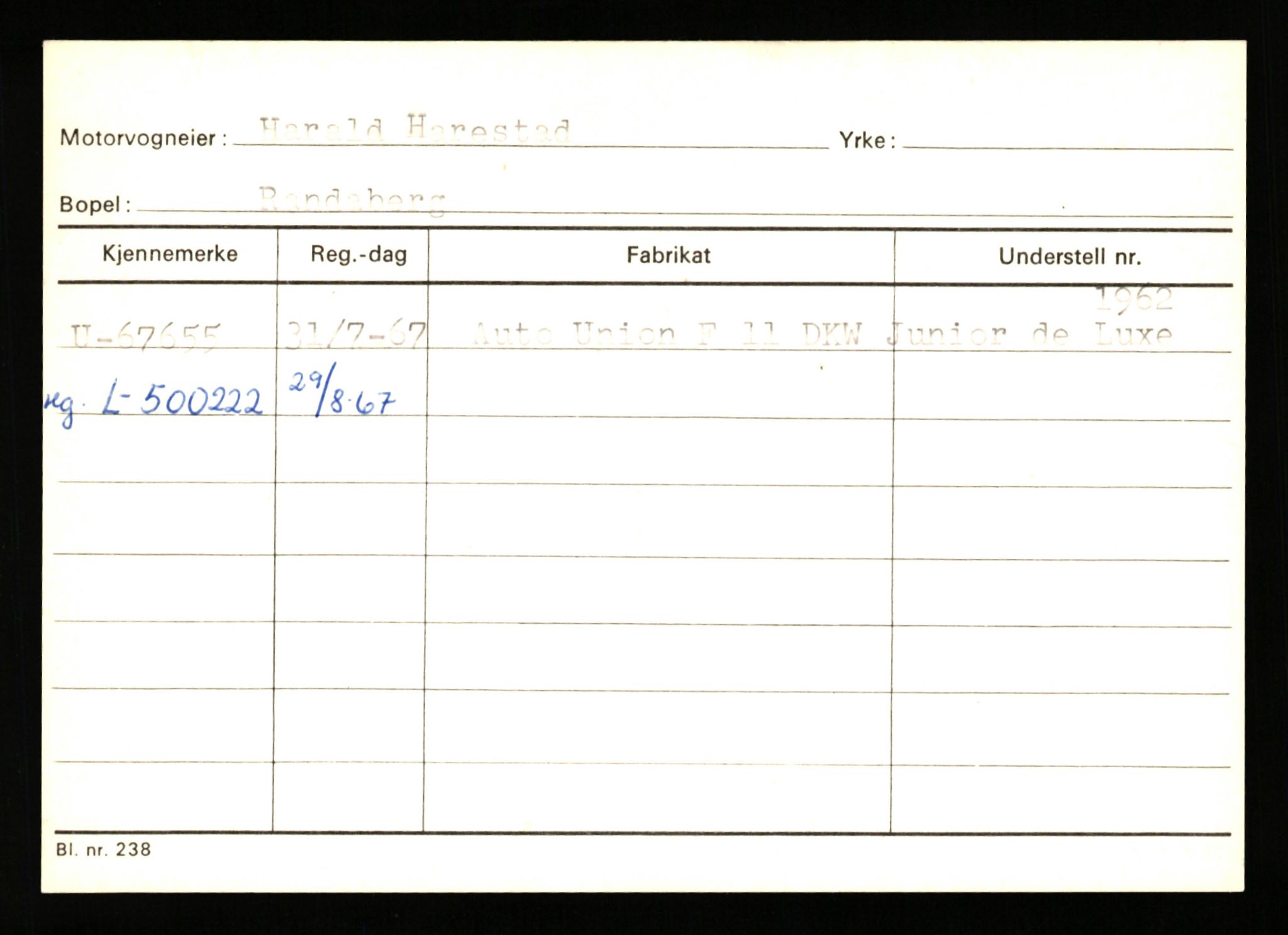 Stavanger trafikkstasjon, AV/SAST-A-101942/0/G/L0008: Registreringsnummer: 67519 - 84533, 1930-1971, p. 15