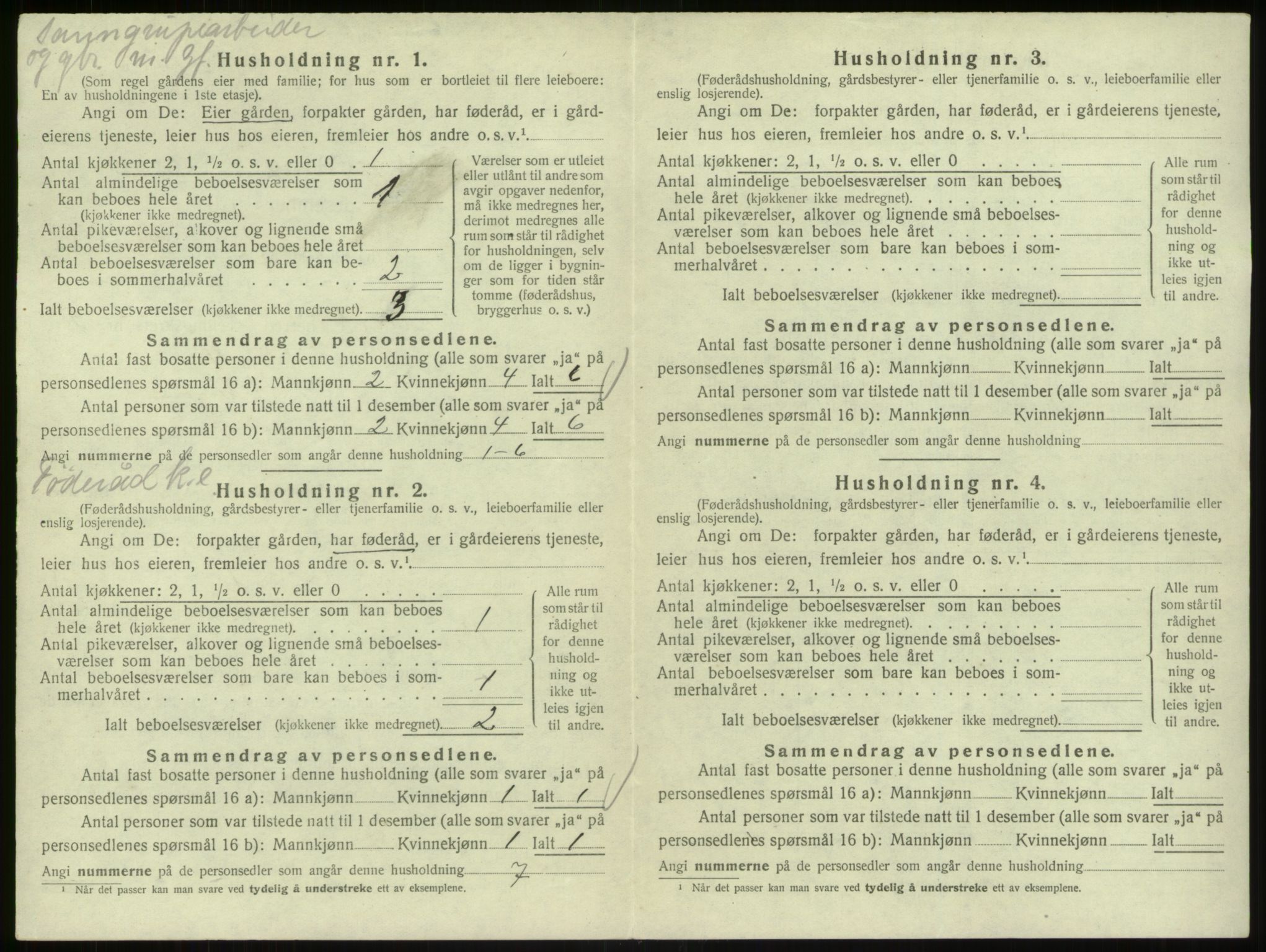 SAB, 1920 census for Bruvik, 1920, p. 1070