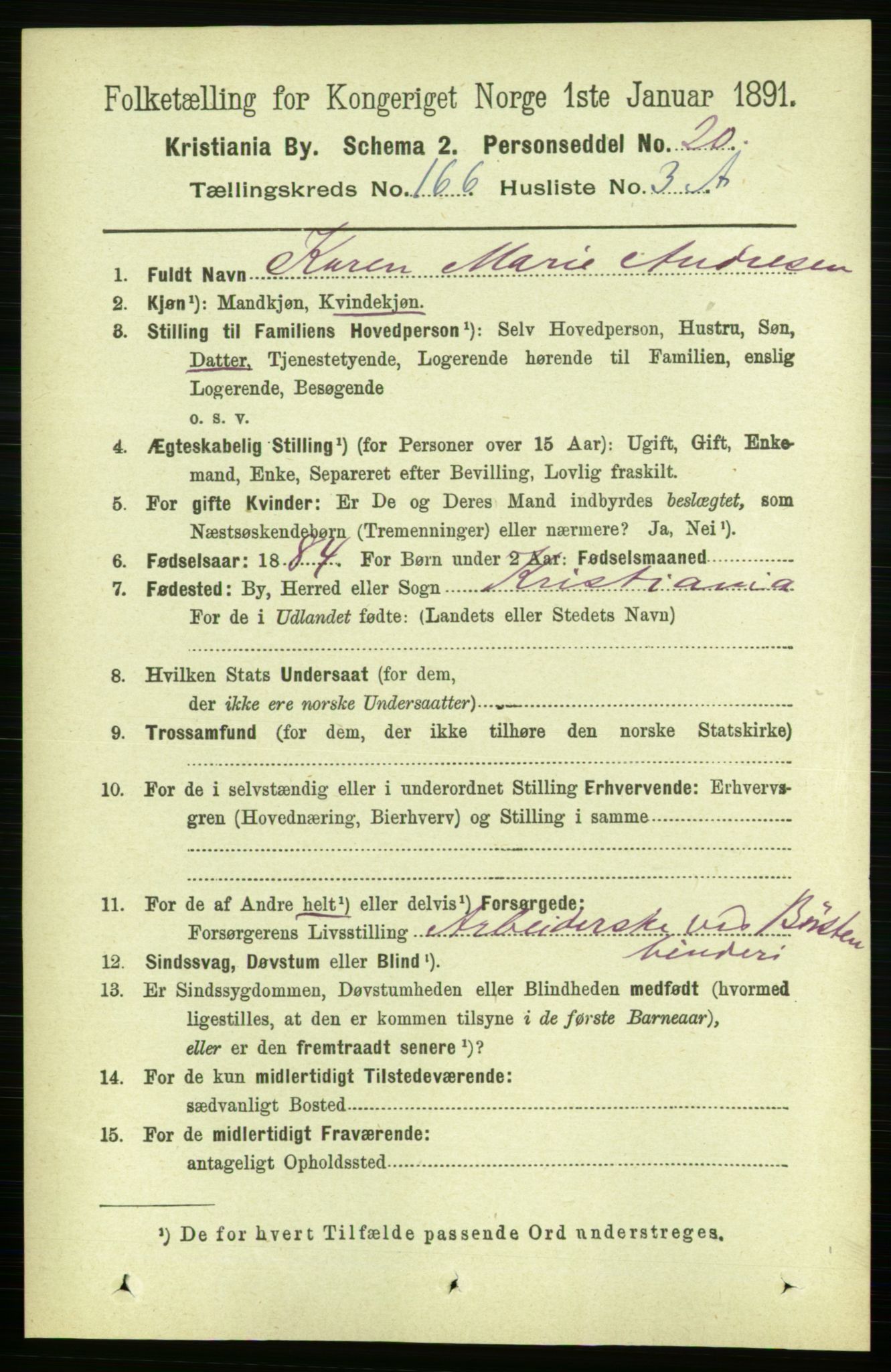 RA, 1891 census for 0301 Kristiania, 1891, p. 96347