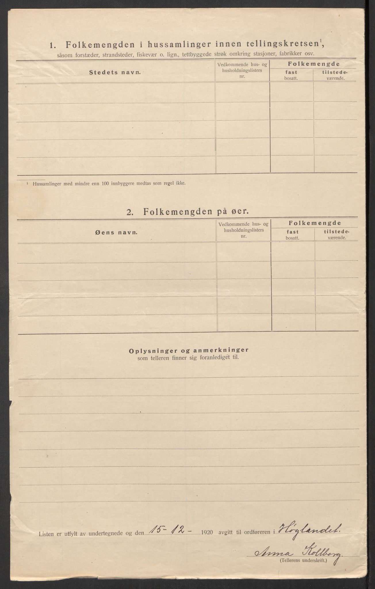 SAT, 1920 census for Hølonda, 1920, p. 8