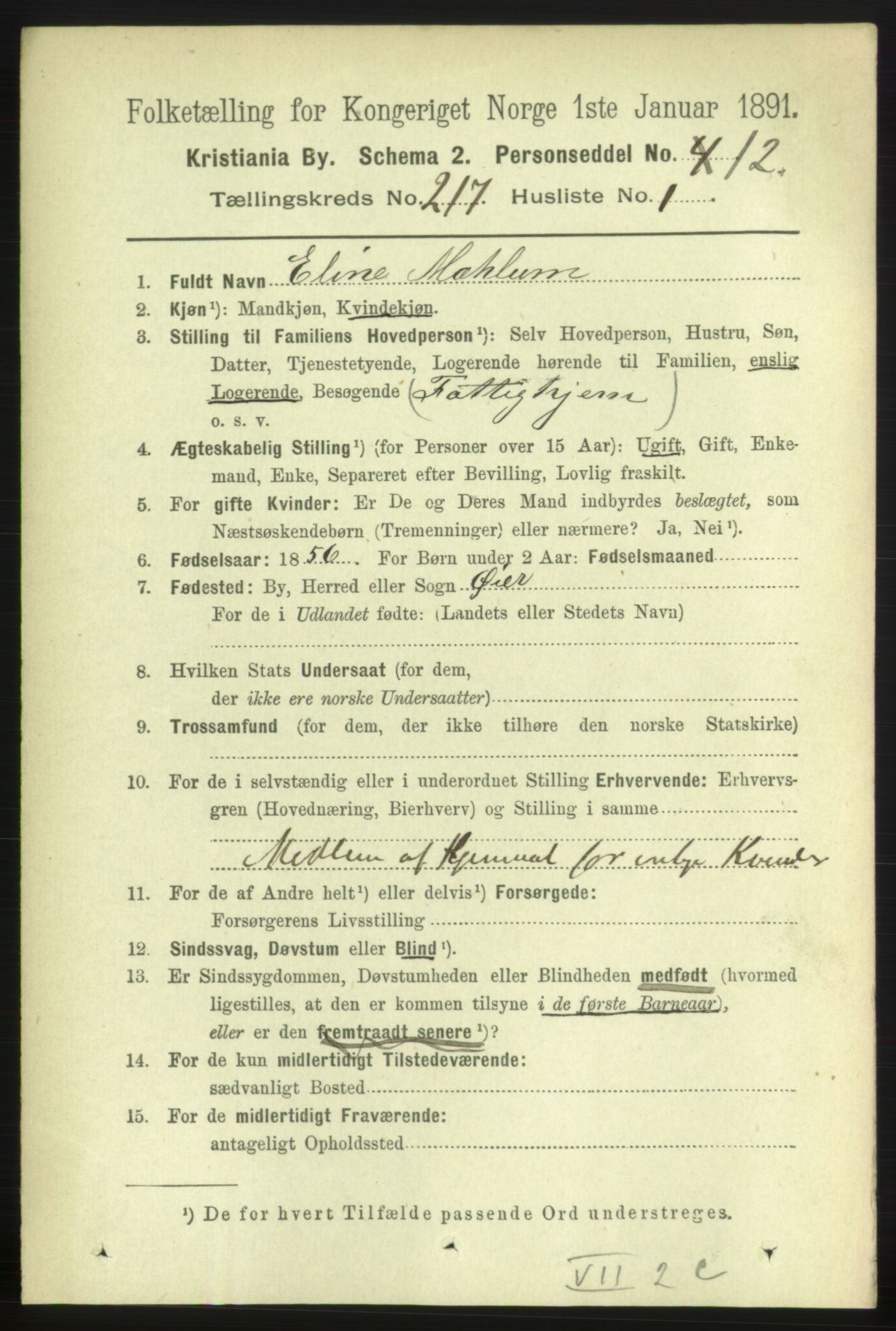 RA, 1891 census for 0301 Kristiania, 1891, p. 128359