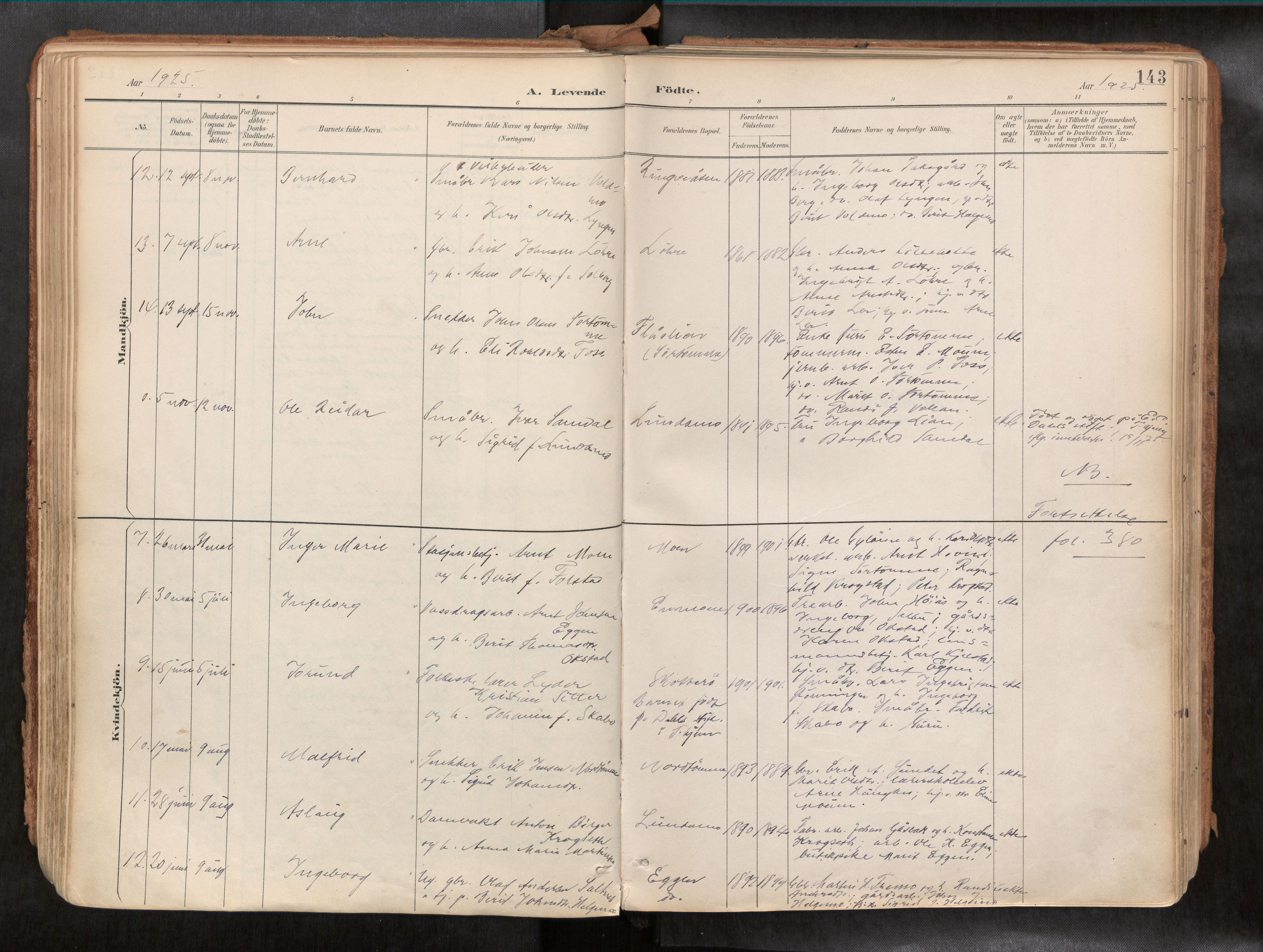 Ministerialprotokoller, klokkerbøker og fødselsregistre - Sør-Trøndelag, SAT/A-1456/692/L1105b: Parish register (official) no. 692A06, 1891-1934, p. 143