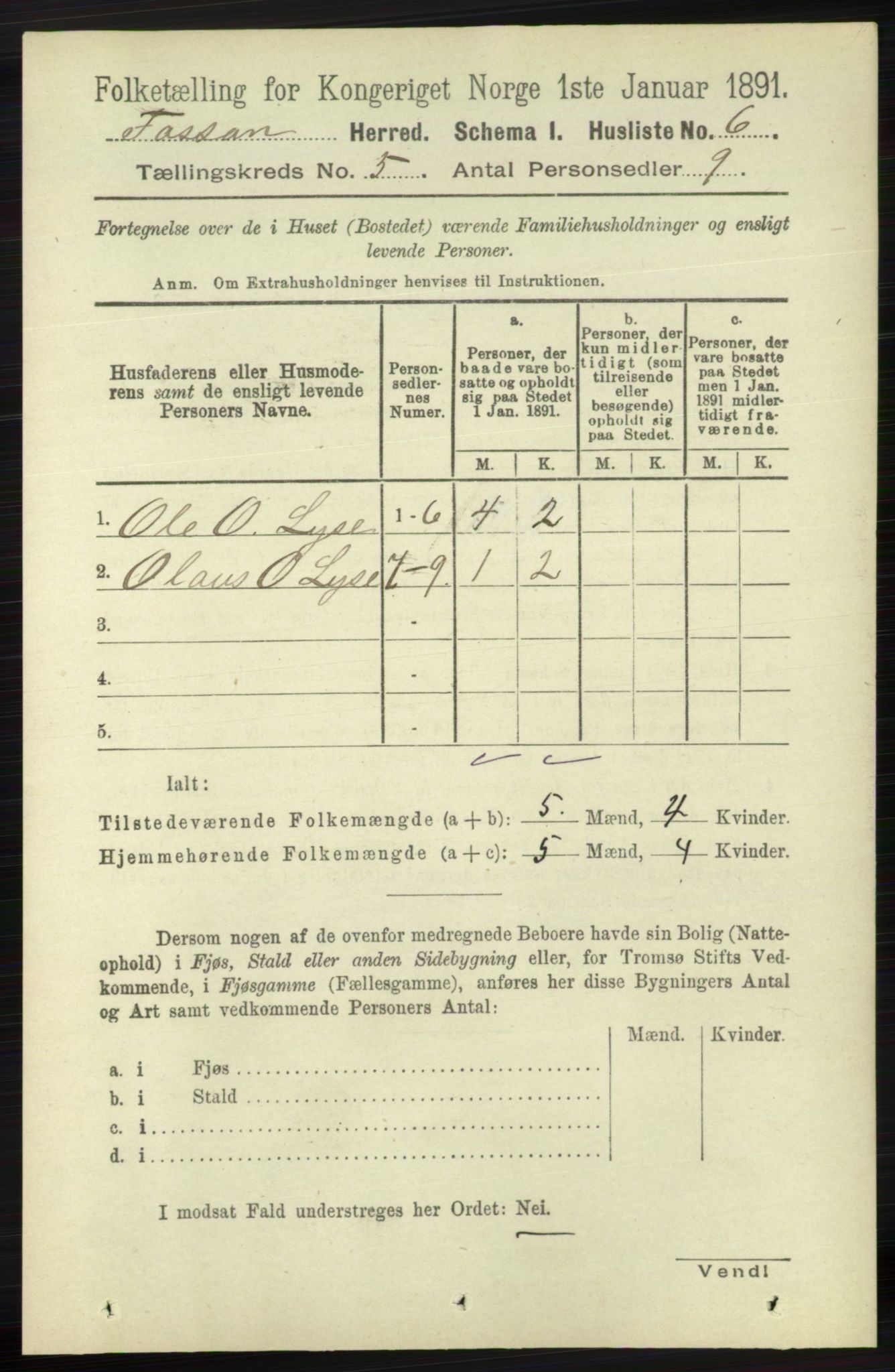 RA, 1891 census for 1129 Forsand, 1891, p. 738