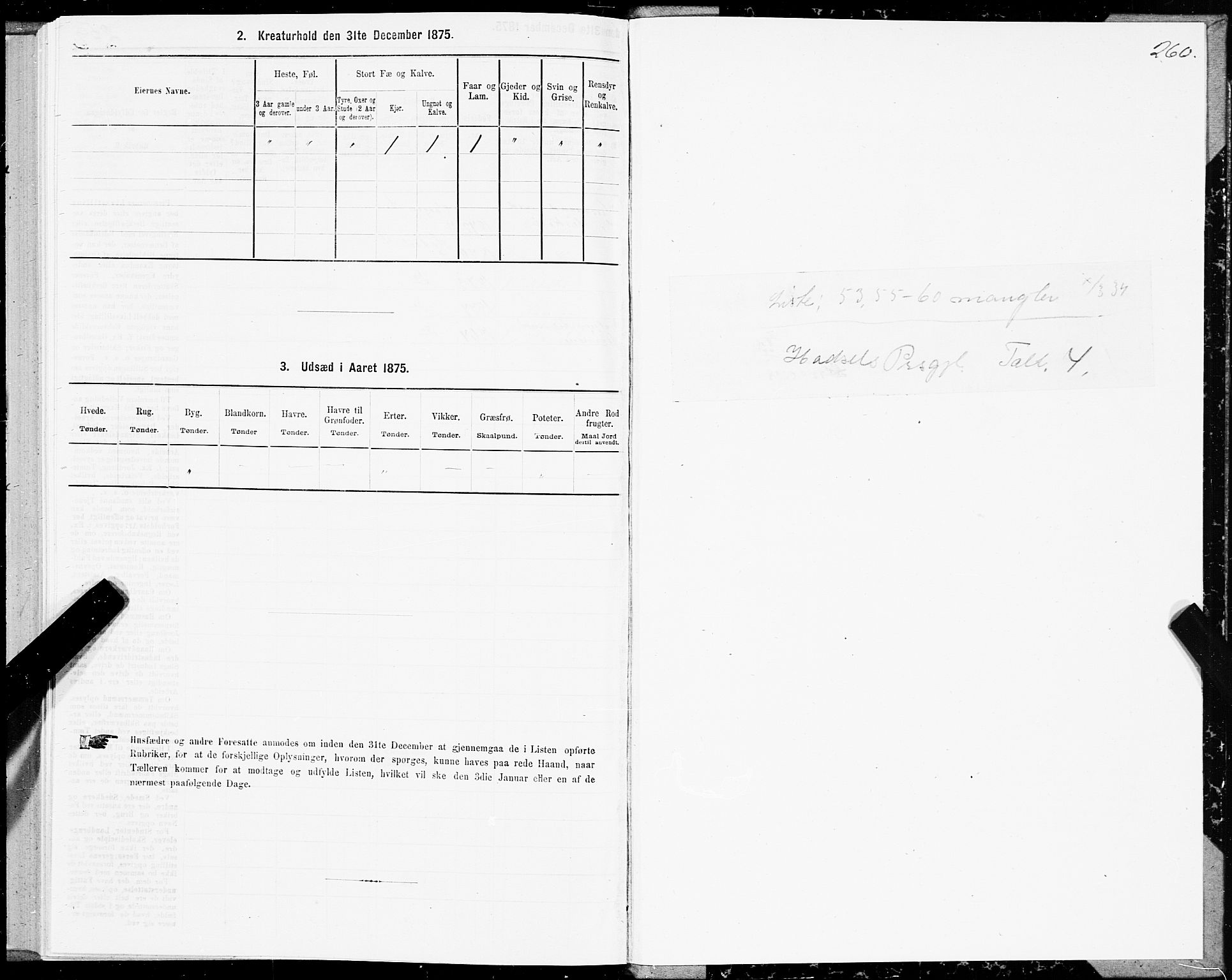 SAT, 1875 census for 1866P Hadsel, 1875, p. 2260