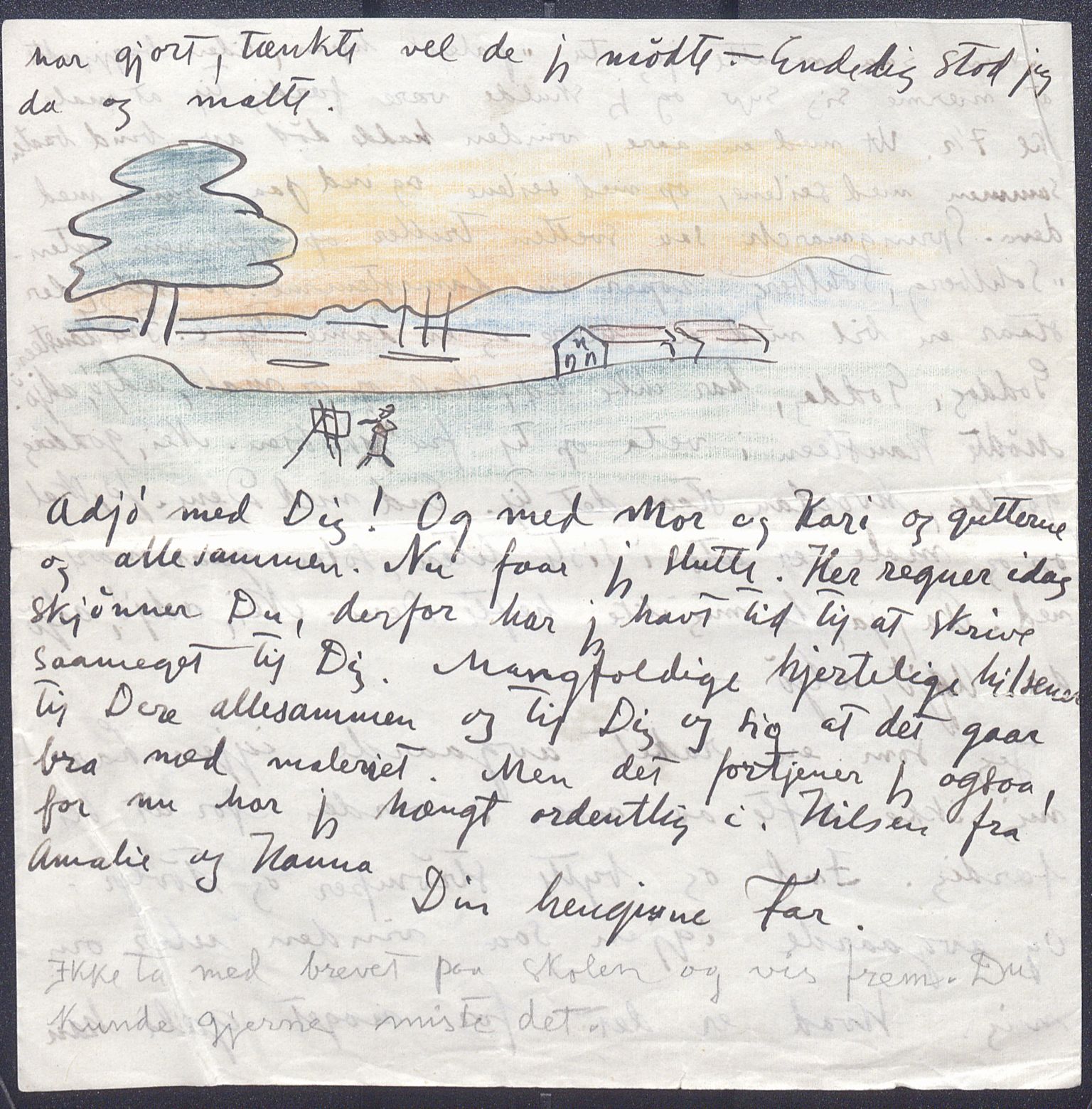 Harald Sohlberg, NMFK/NMFK-1057/D/L0001: Illustrerte brev fra Harald Sohlberg (1869-1935) til sønnen Dag Sohlberg, 1920-1928, p. 30