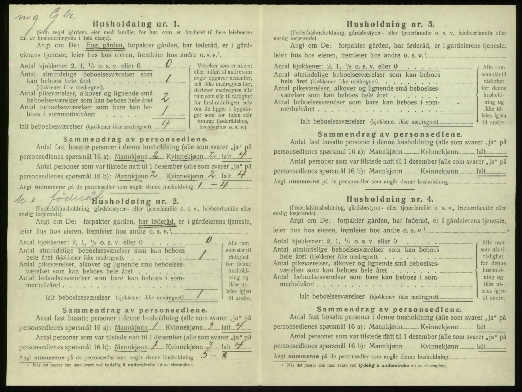 SAB, 1920 census for Modalen, 1920, p. 217