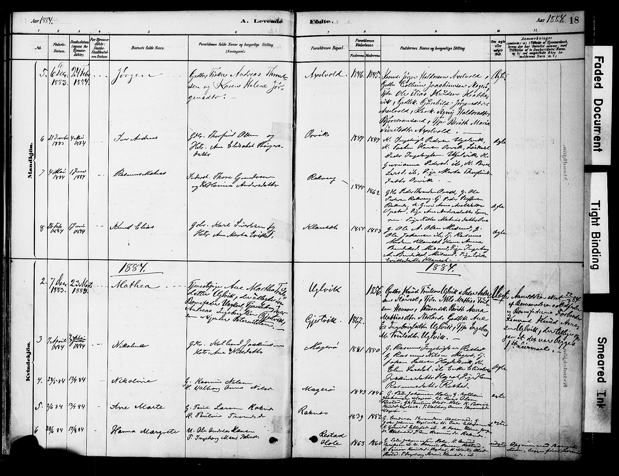 Ministerialprotokoller, klokkerbøker og fødselsregistre - Møre og Romsdal, AV/SAT-A-1454/563/L0736: Parish register (official) no. 563A01, 1878-1903, p. 18