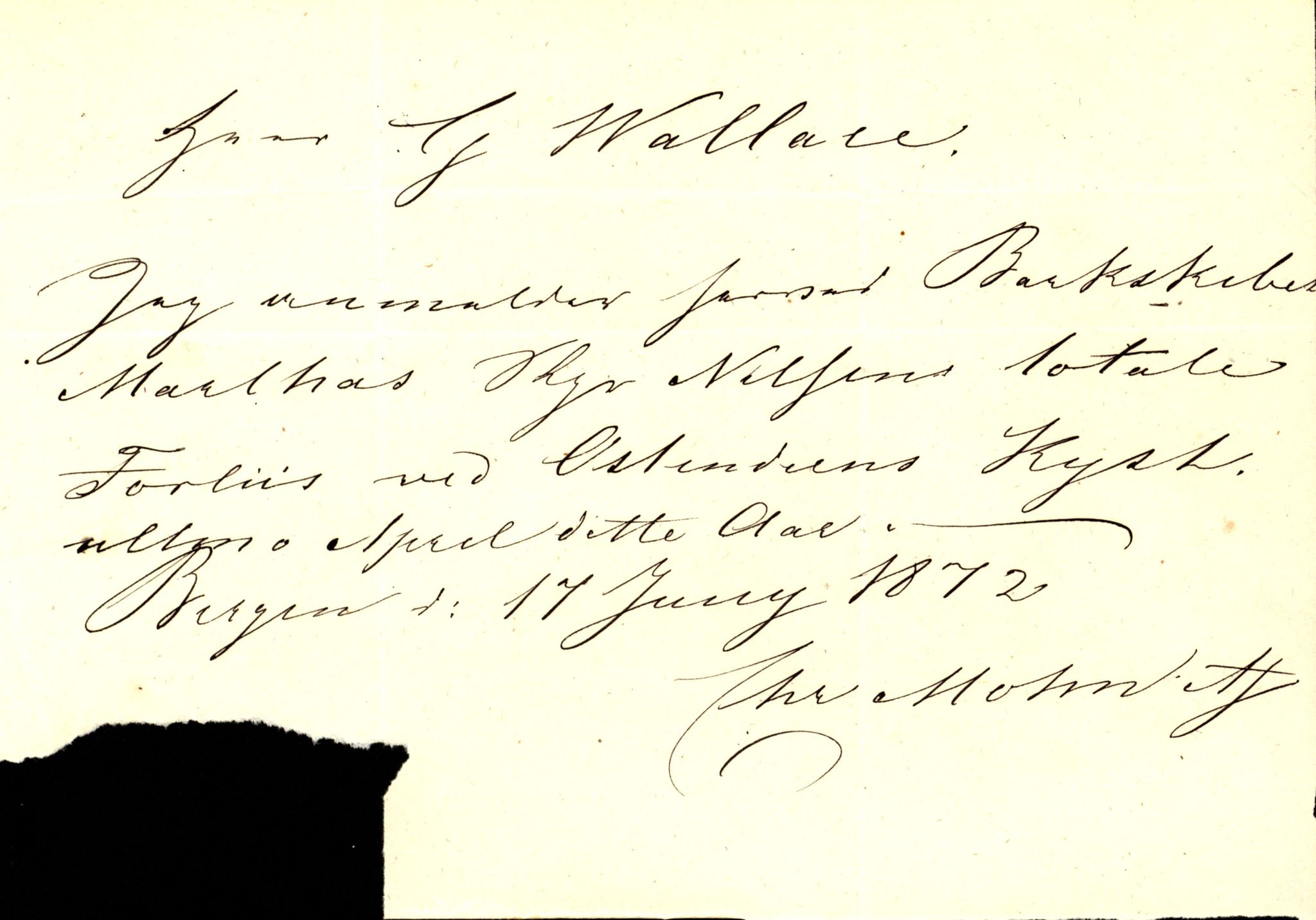 Pa 63 - Østlandske skibsassuranceforening, VEMU/A-1079/G/Ga/L0004/0007: Havaridokumenter / Martha, 1872