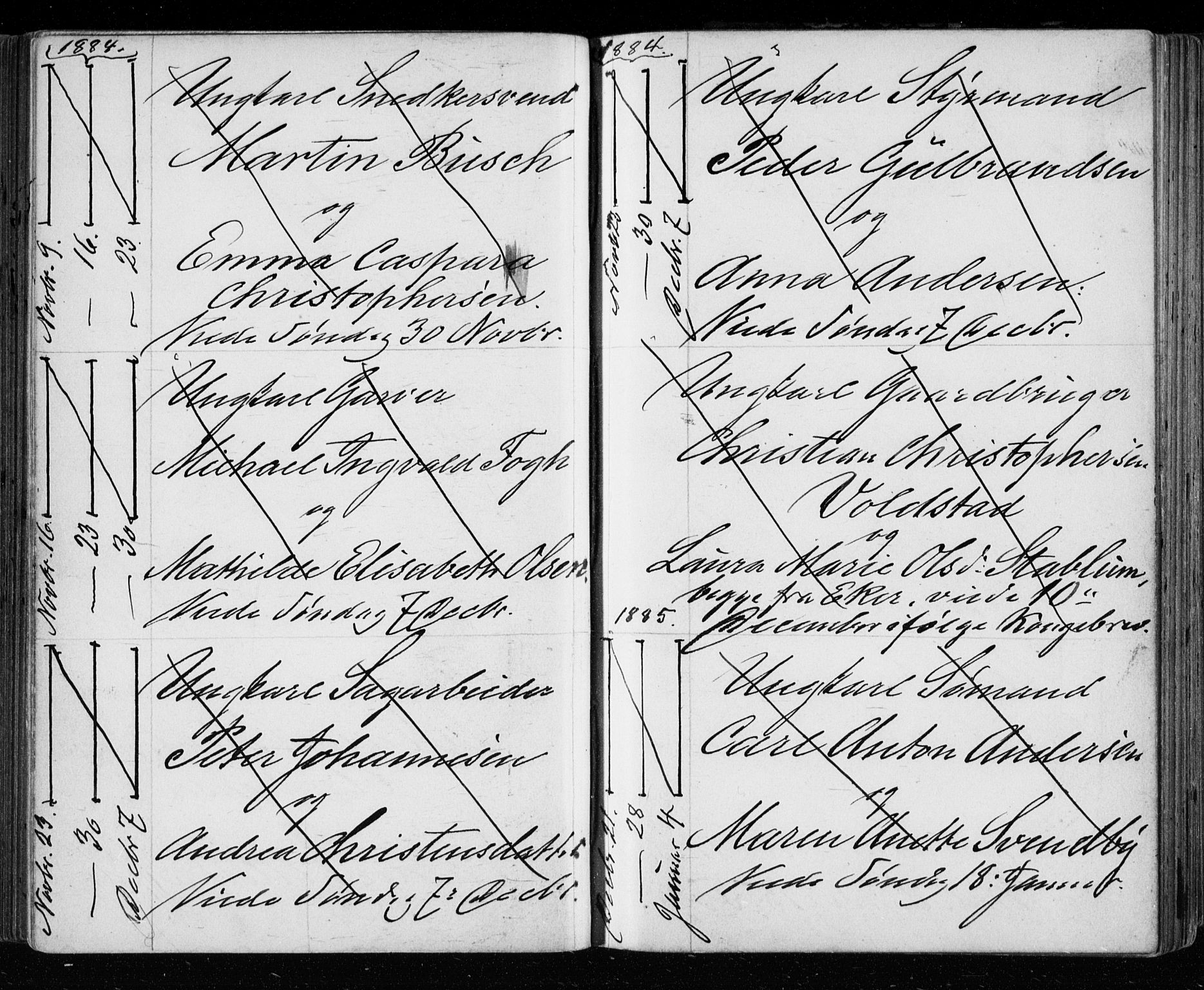 Bragernes kirkebøker, AV/SAKO-A-6/H/Ha/L0006: Banns register no. 6, 1873-1896