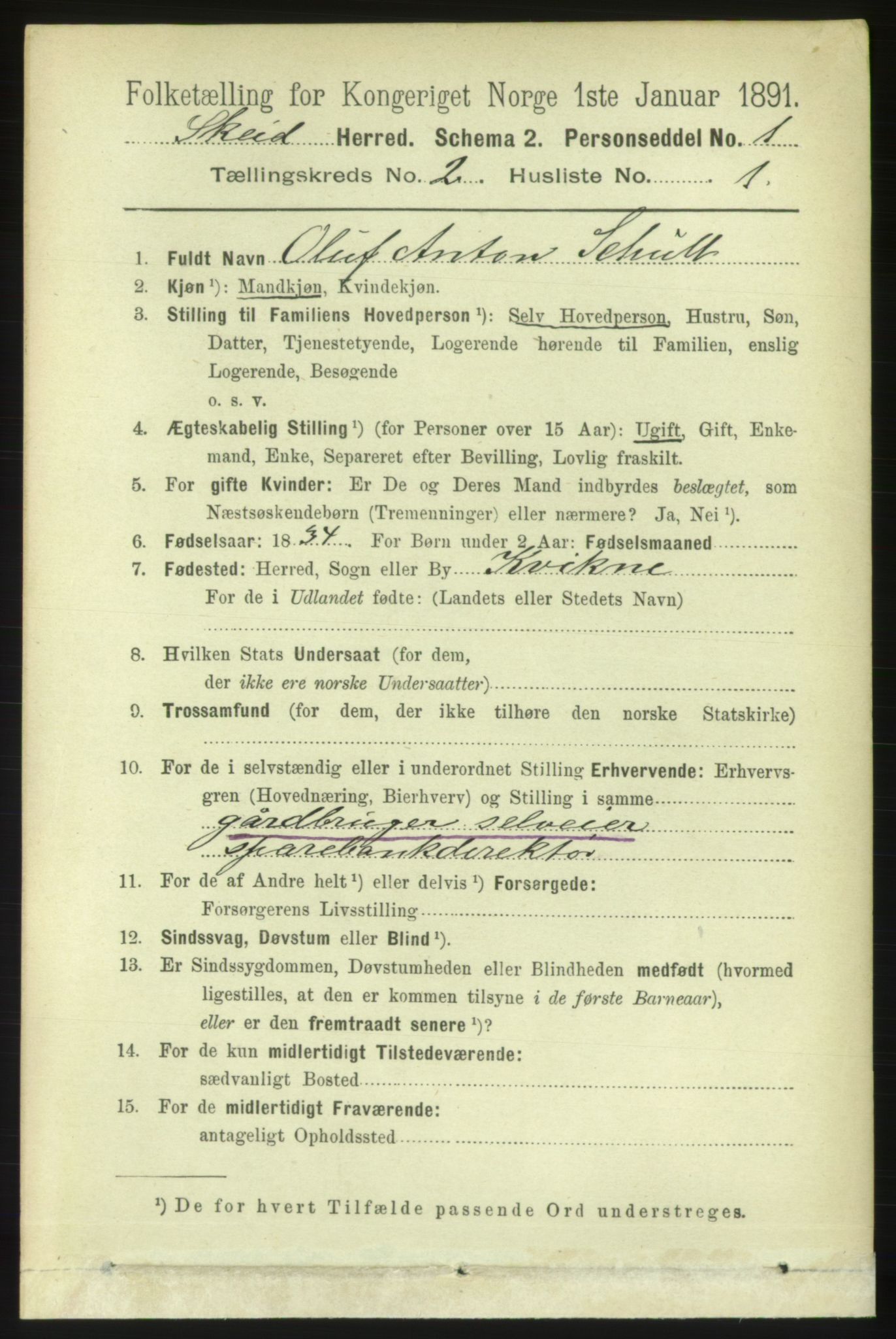 RA, 1891 census for 1732 Skei, 1891, p. 620