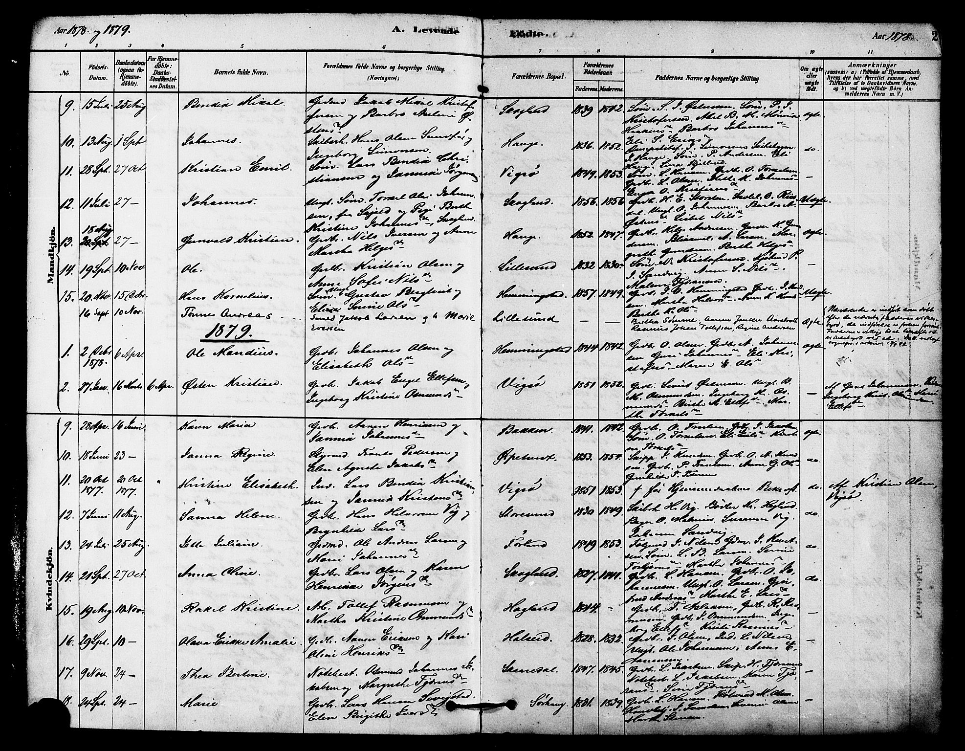 Haugesund sokneprestkontor, AV/SAST-A -101863/H/Ha/Haa/L0002: Parish register (official) no. A 2, 1878-1886, p. 2