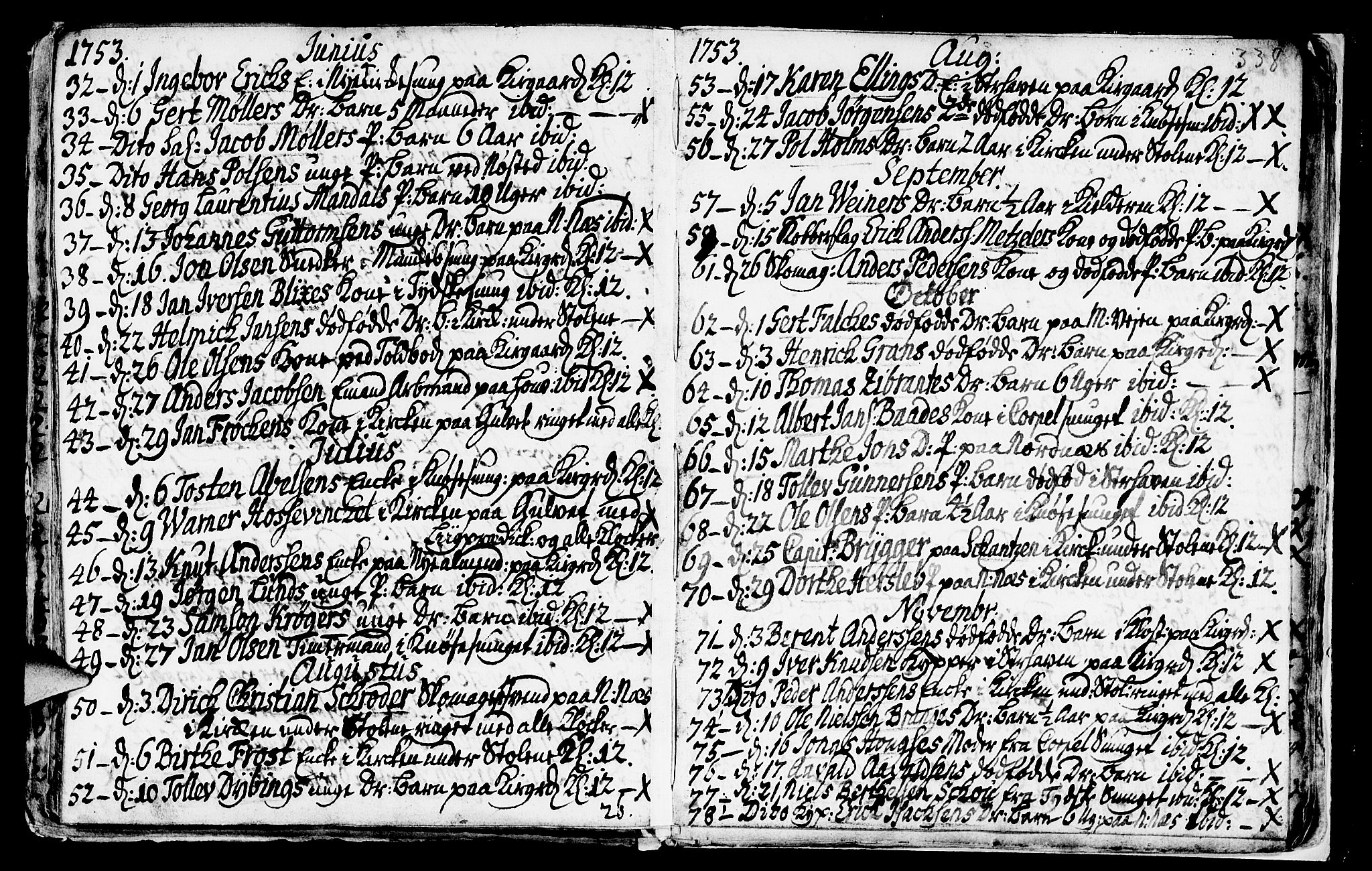 Nykirken Sokneprestembete, SAB/A-77101/H/Haa/L0009: Parish register (official) no. A 9, 1689-1759, p. 338