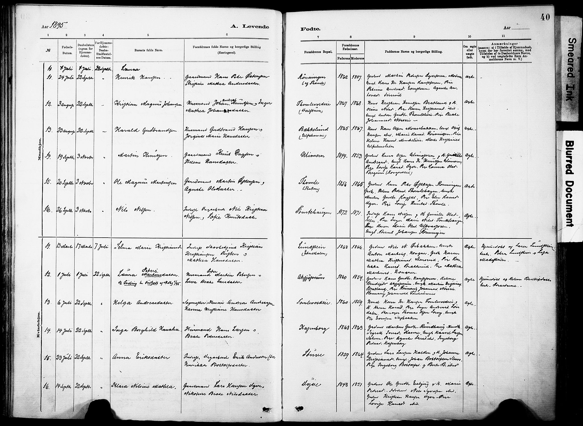 Nordre Land prestekontor, AV/SAH-PREST-124/H/Ha/Haa/L0005: Parish register (official) no. 5, 1882-1903, p. 40