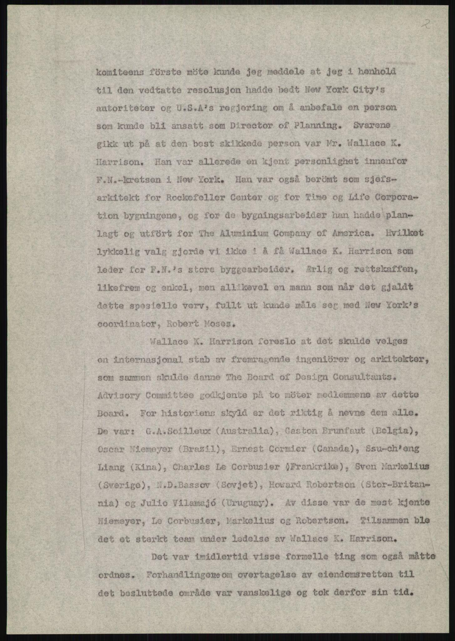 Lie, Trygve, AV/RA-PA-1407/D/L0020/0007: Utkast og manuskripter til "In the cause of Peace"/"Syv år for freden". / Manuskript til kap. 7, "Permanent headquarter". udatert., 1954