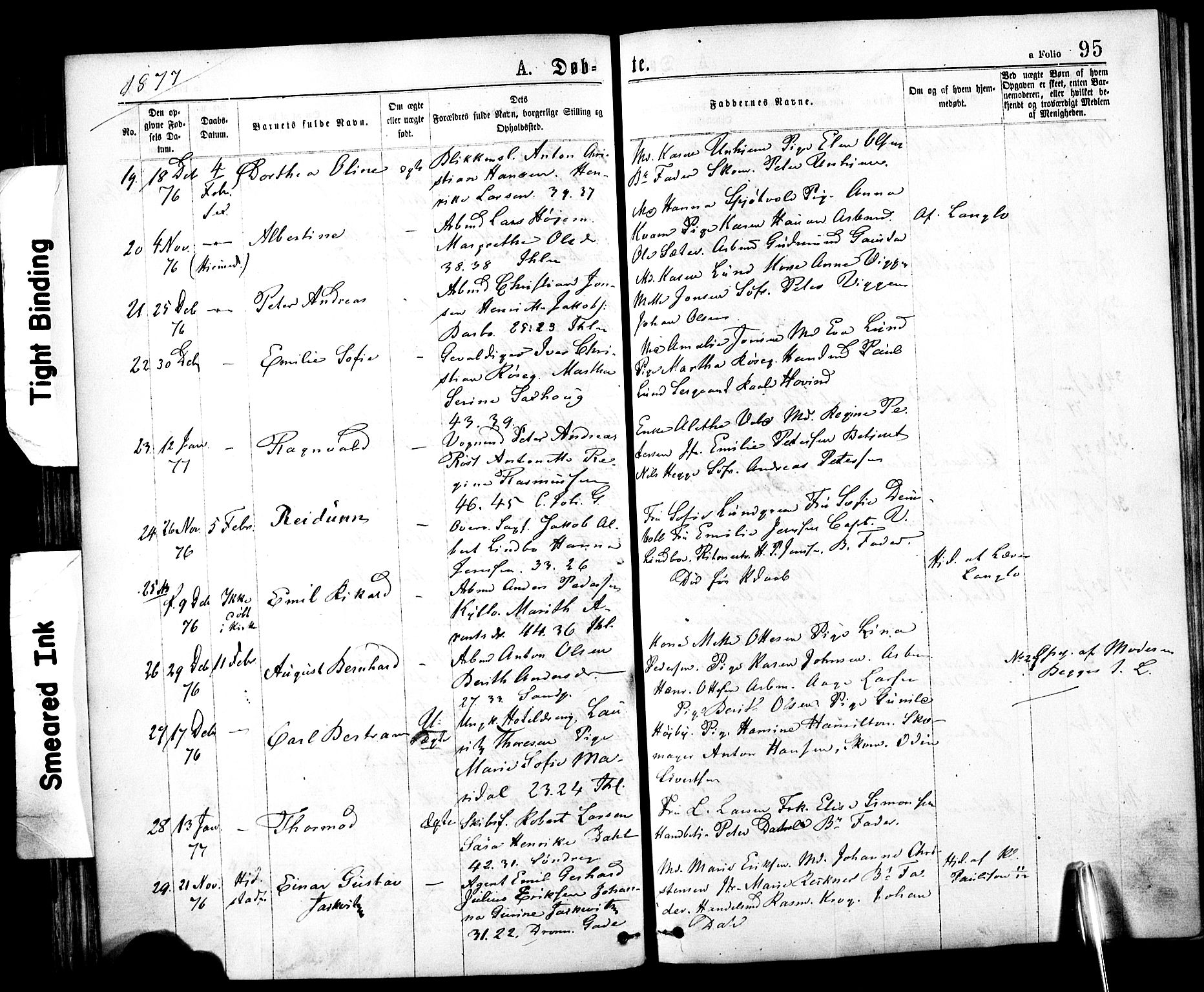 Ministerialprotokoller, klokkerbøker og fødselsregistre - Sør-Trøndelag, SAT/A-1456/602/L0118: Parish register (official) no. 602A16, 1873-1879, p. 95