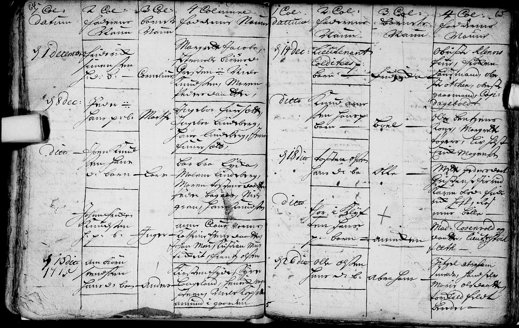 Aker prestekontor kirkebøker, AV/SAO-A-10861/F/L0002: Parish register (official) no. 2, 1714-1720, p. 64-65