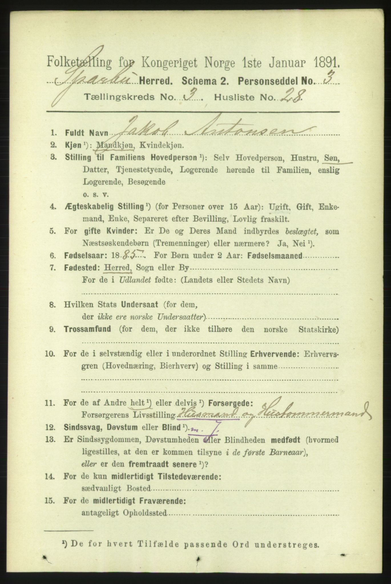 RA, 1891 census for 1731 Sparbu, 1891, p. 1016