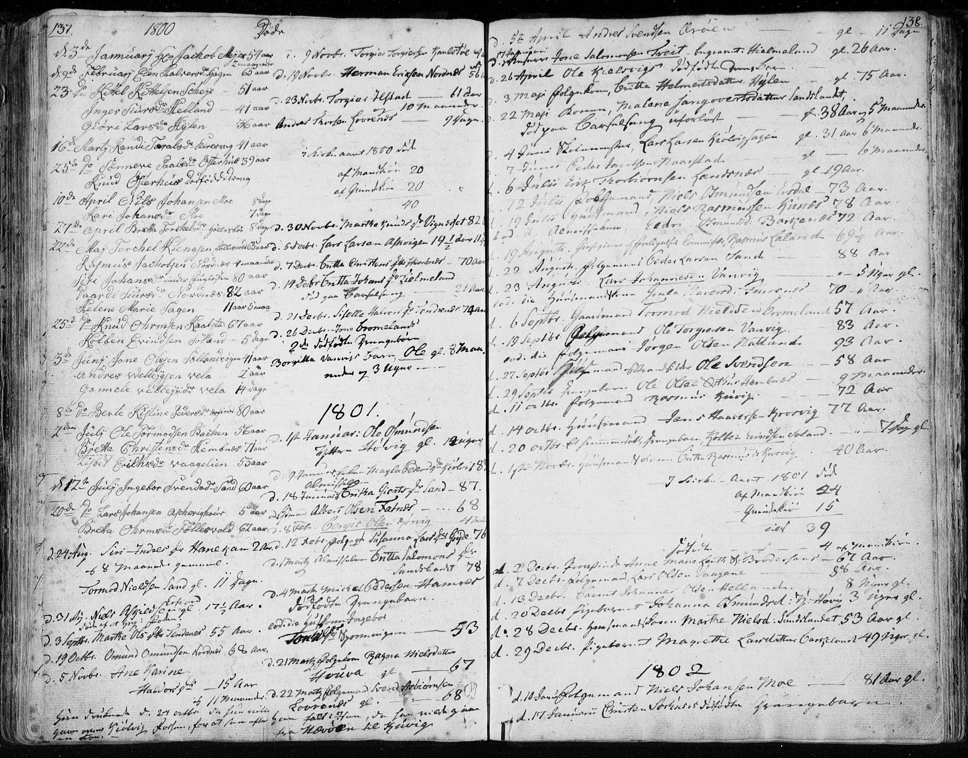 Jelsa sokneprestkontor, SAST/A-101842/01/IV: Parish register (official) no. A 4, 1796-1816, p. 137-138