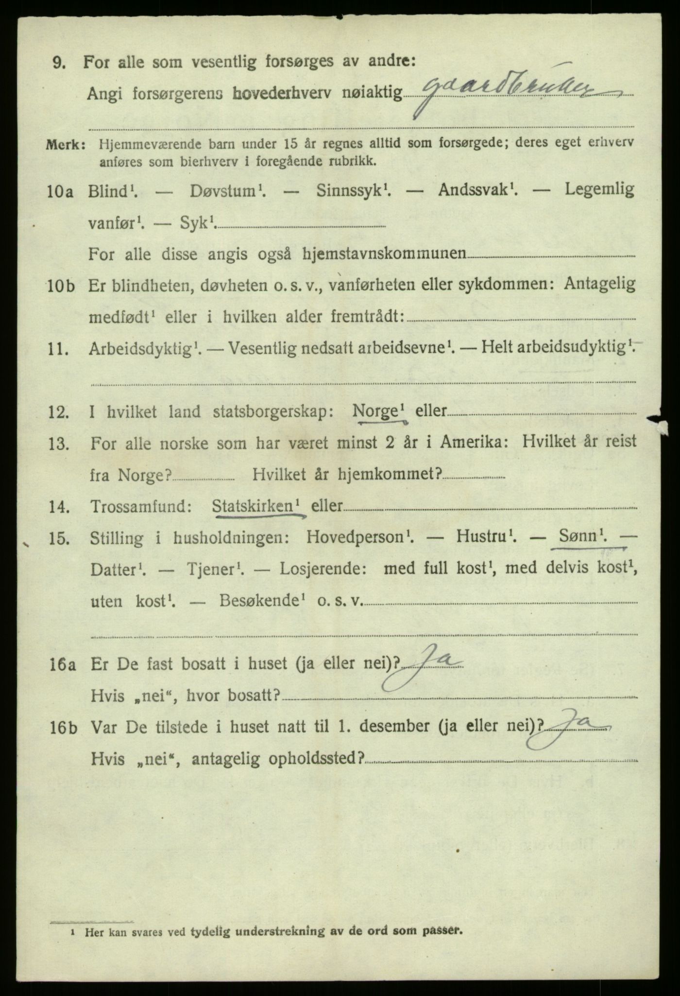 SAB, 1920 census for Hyllestad, 1920, p. 4477