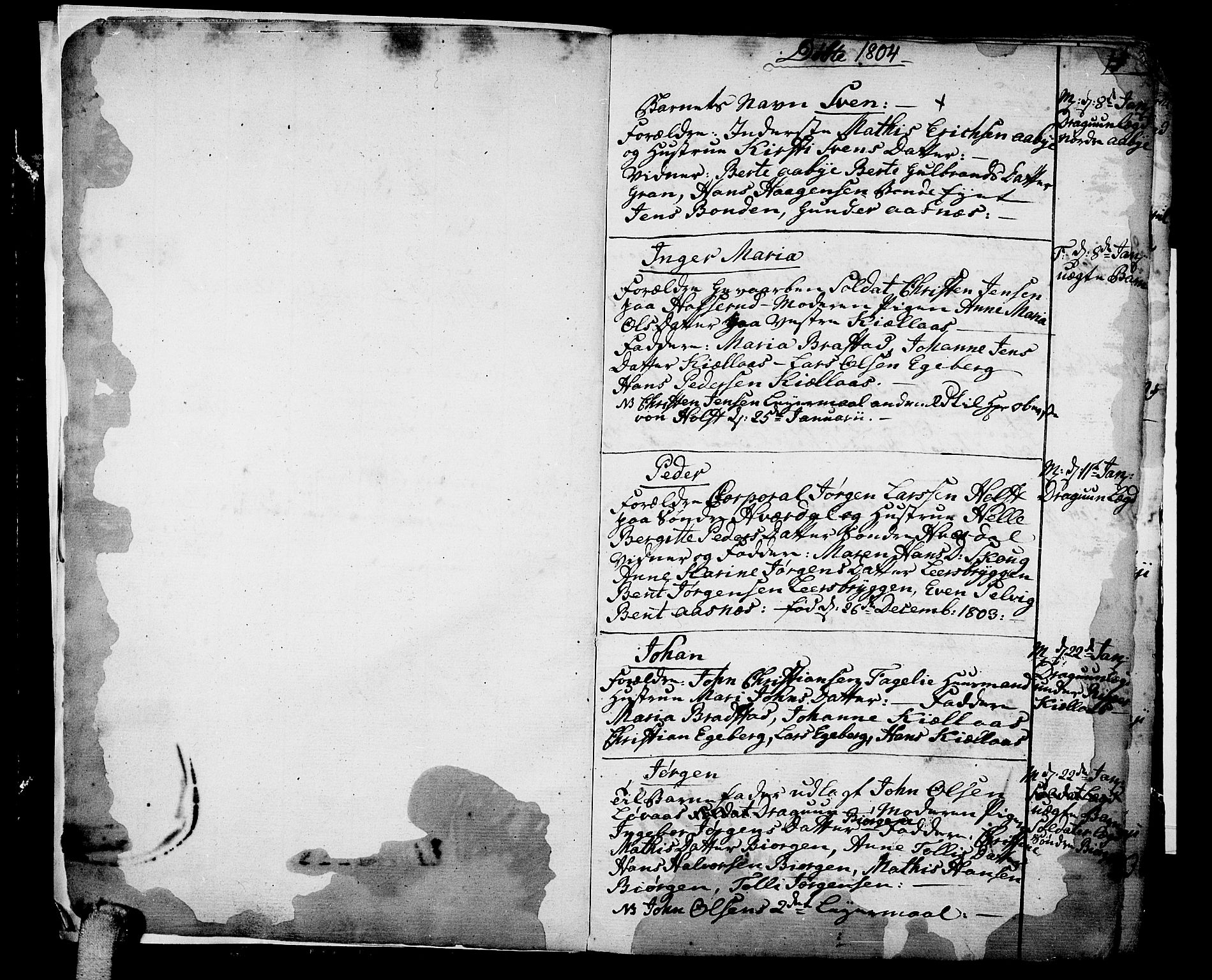 Sande Kirkebøker, SAKO/A-53/F/Fa/L0002: Parish register (official) no. 2, 1804-1814, p. 0-1