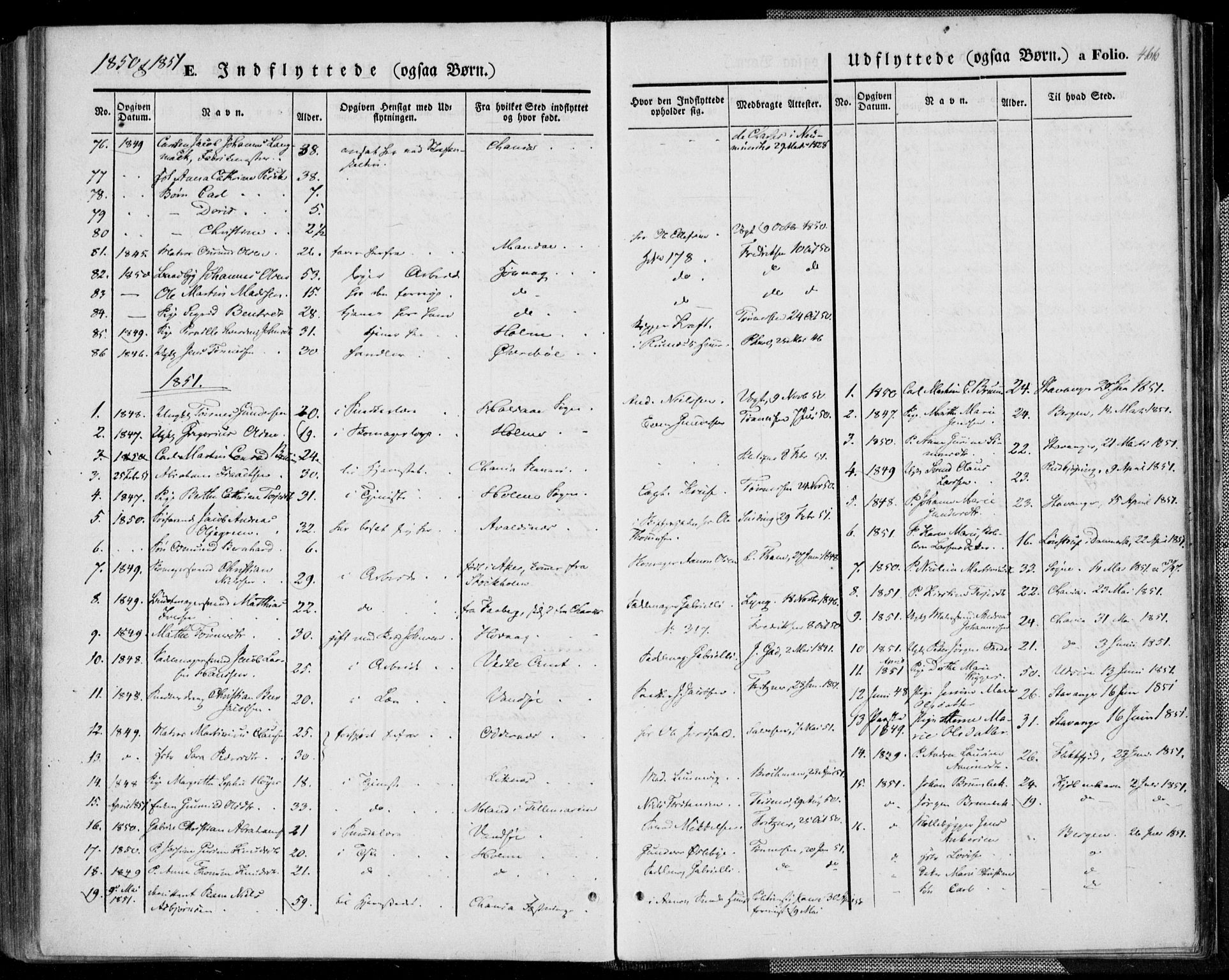 Kristiansand domprosti, SAK/1112-0006/F/Fa/L0013: Parish register (official) no. A 13, 1842-1851, p. 466