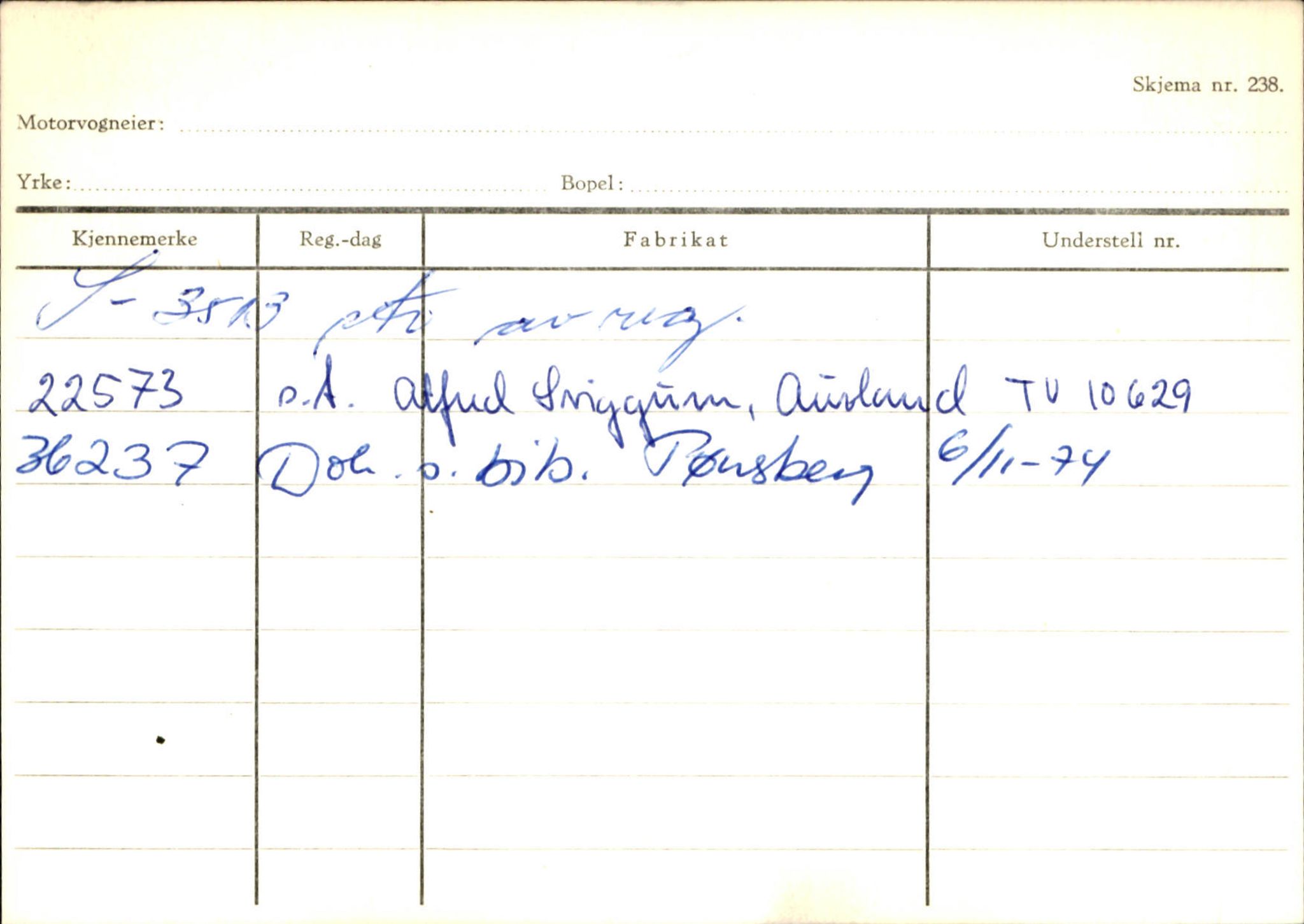 Statens vegvesen, Sogn og Fjordane vegkontor, SAB/A-5301/4/F/L0125: Eigarregister Sogndal V-Å. Aurland A-Å. Fjaler A-N, 1945-1975, p. 1086